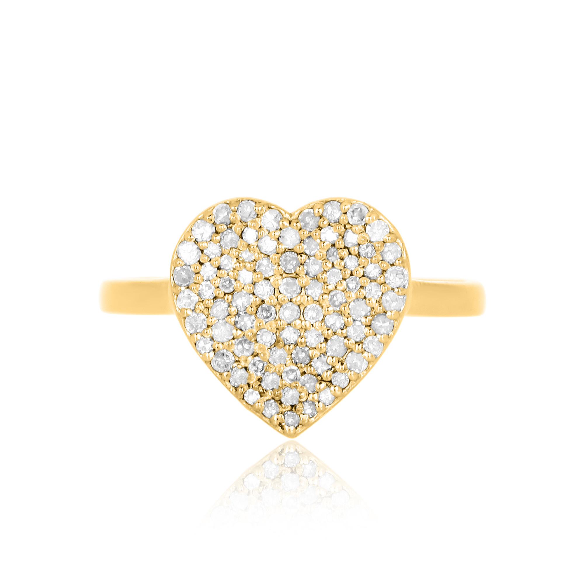 Sterling Silver Heart Diamond Ring