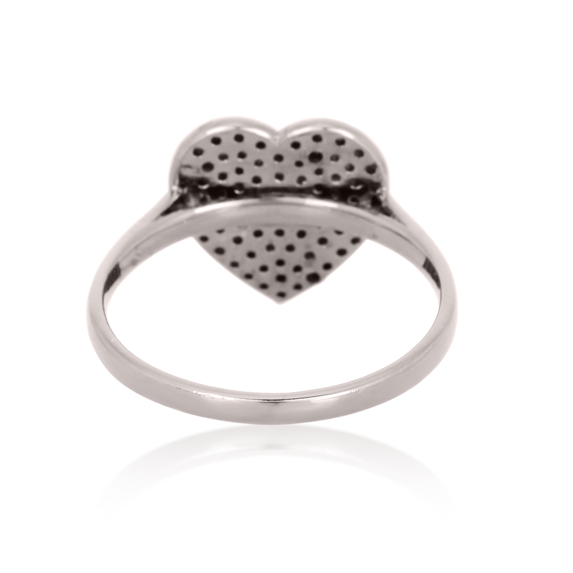 Sterling Silver Heart Diamond Ring