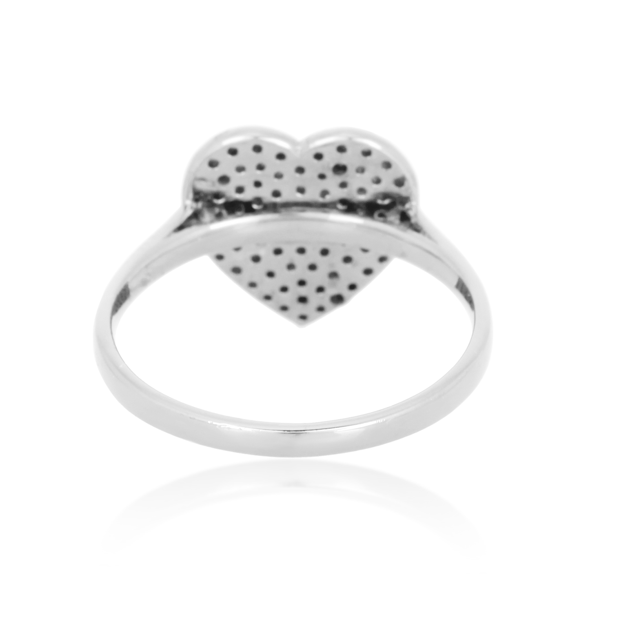 Sterling Silver Heart Diamond Ring