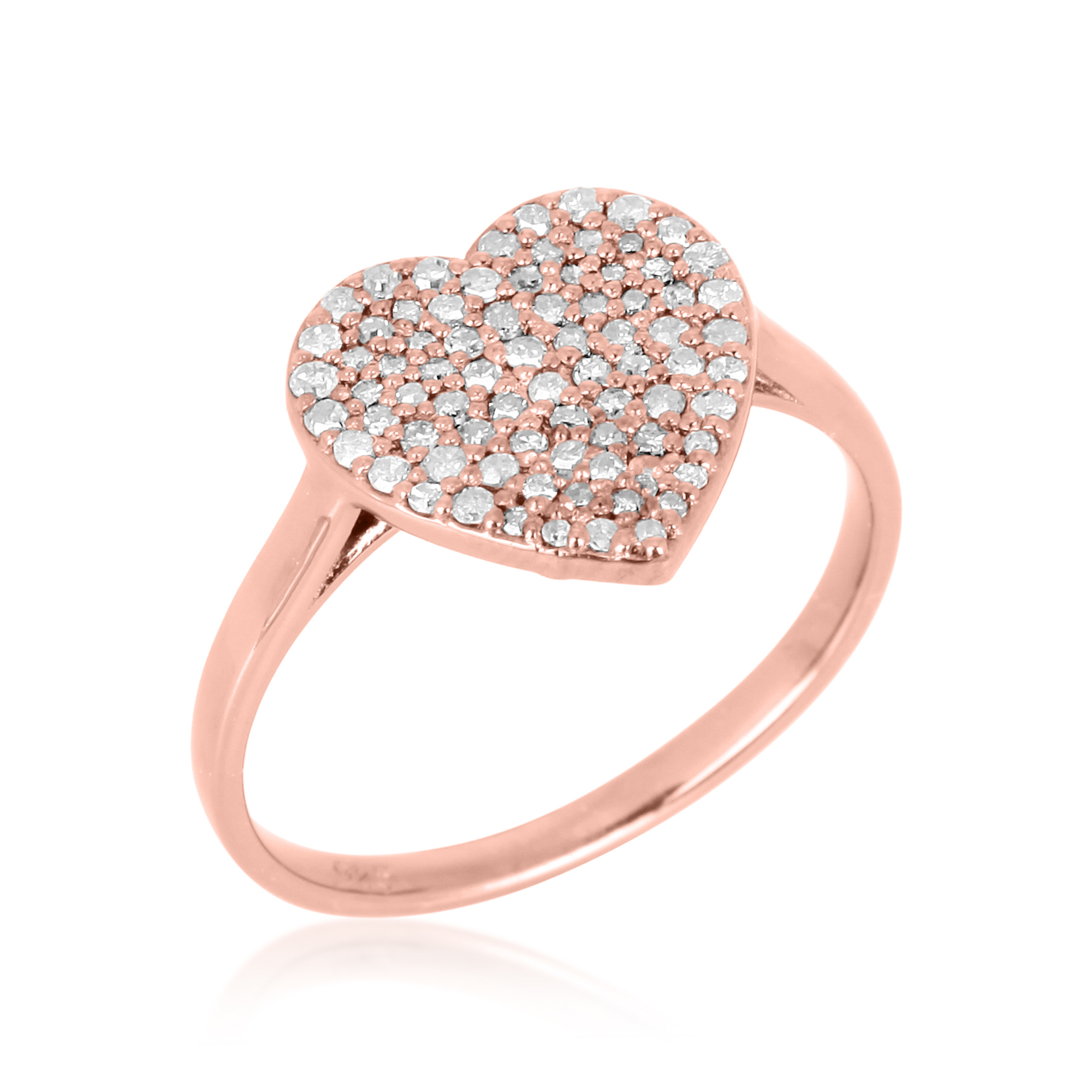 Sterling Silver Heart Diamond Ring