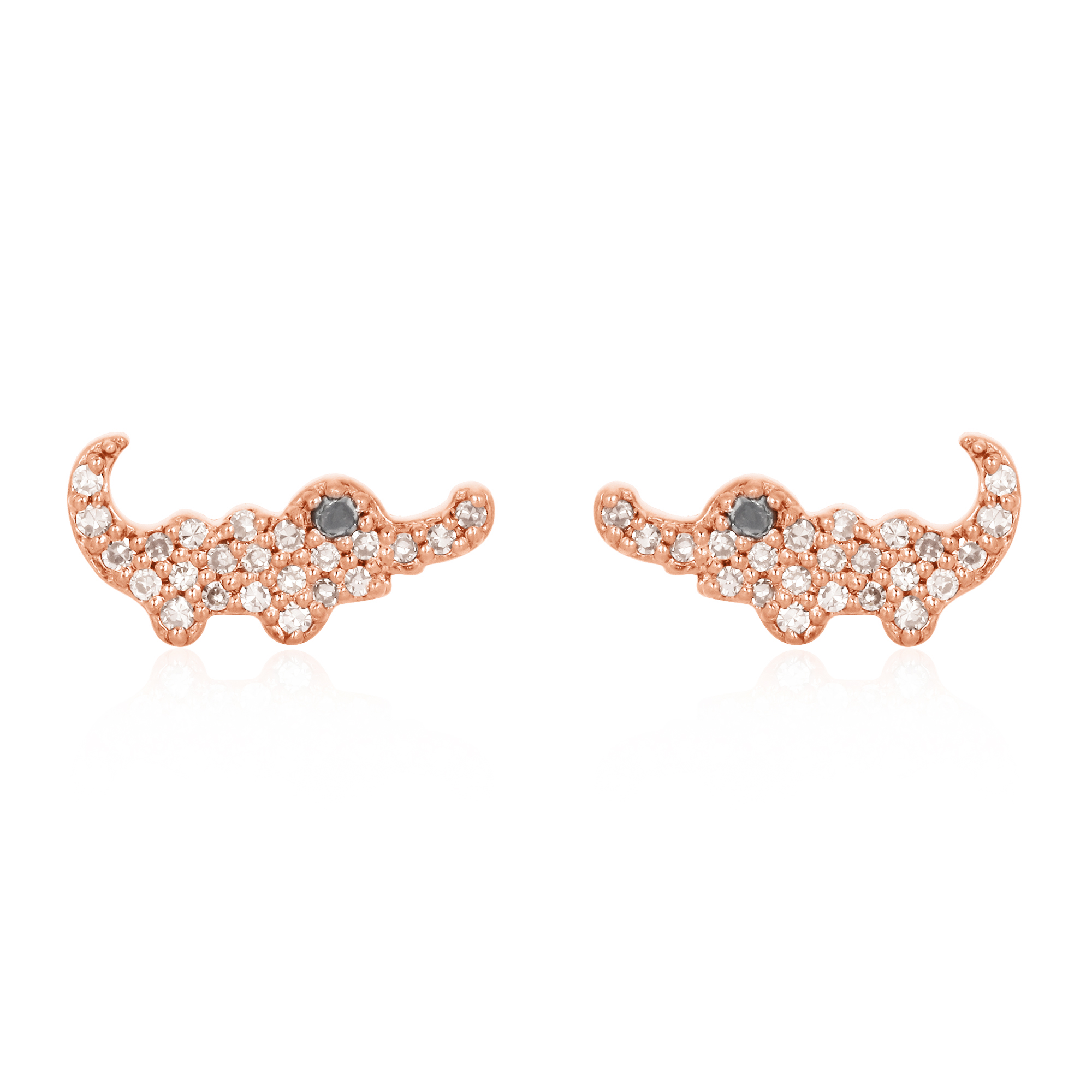 Sterling Silver Diamond Crocodile Earrings