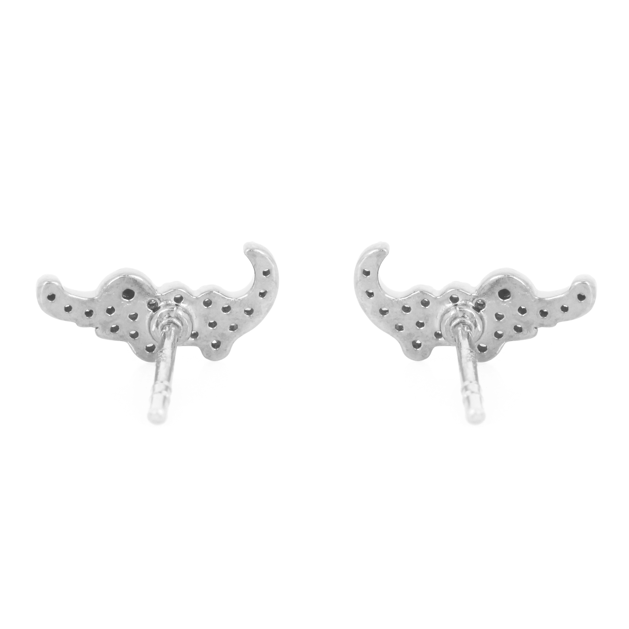 Sterling Silver Diamond Crocodile Earrings