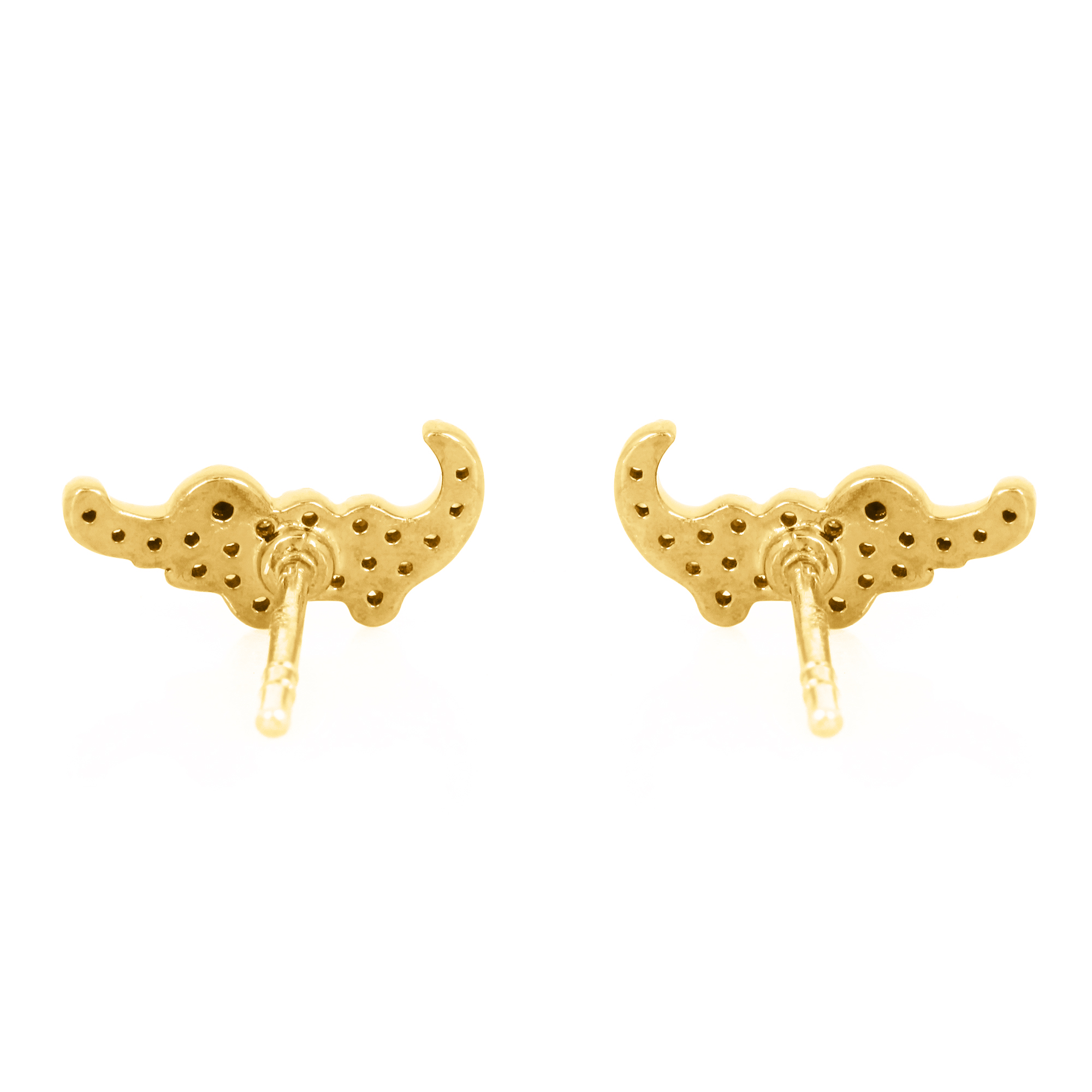 Yellow Gold Diamond Crocodile Earrings