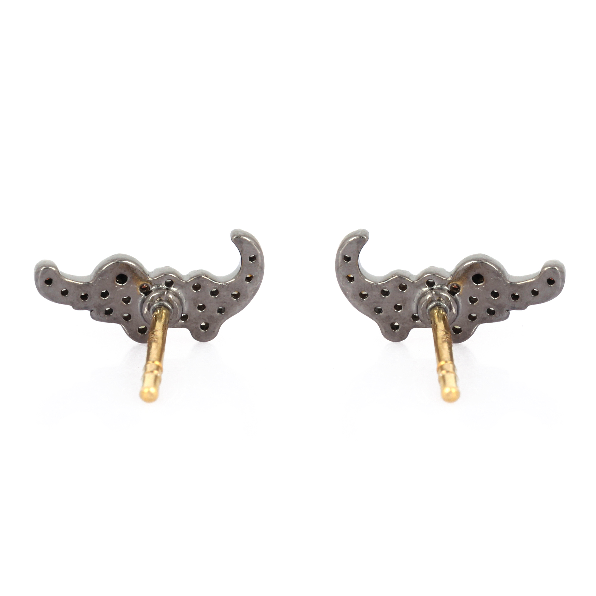 Sterling Silver Diamond Crocodile Earrings