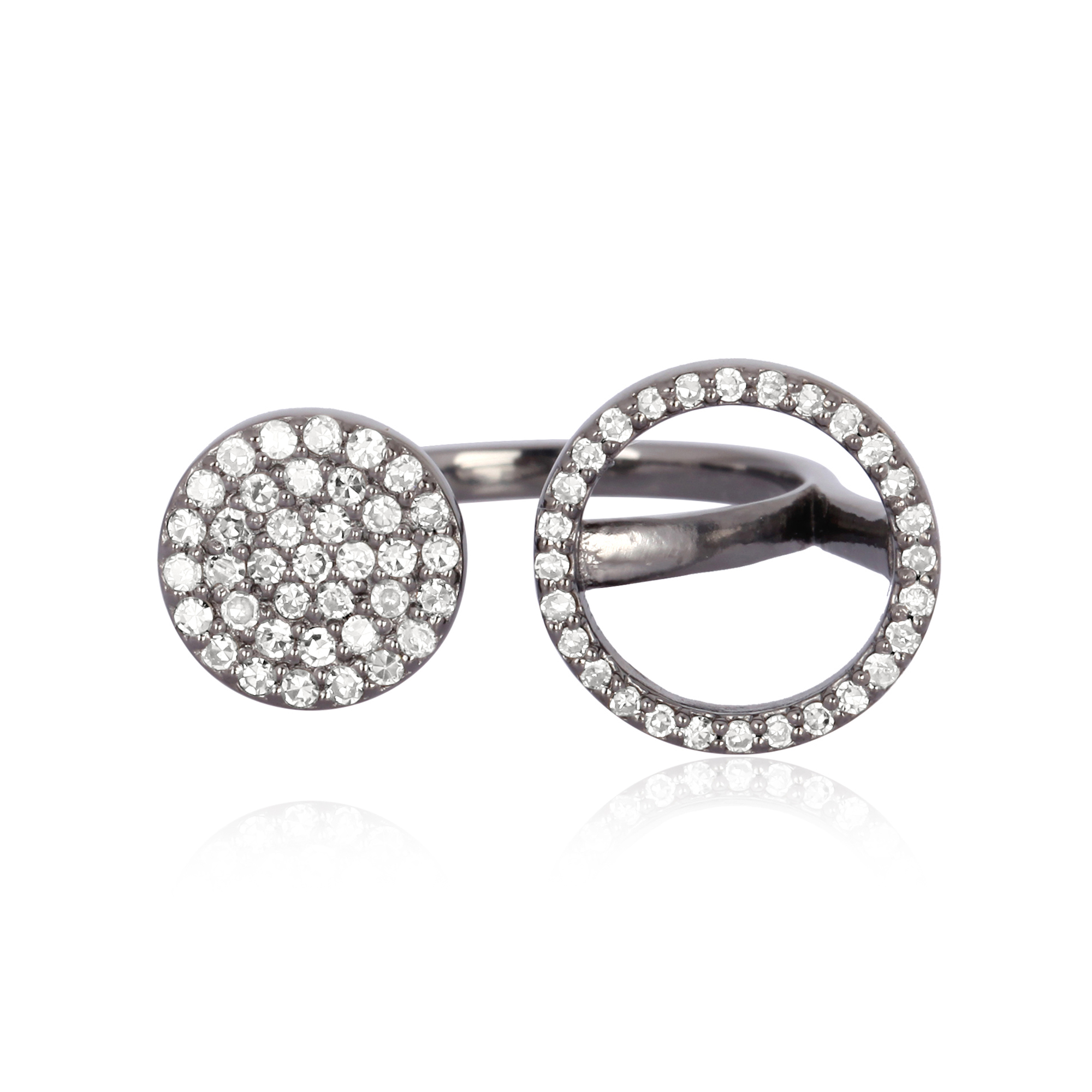 Sterling Silver Diamond Circle Gap Ring