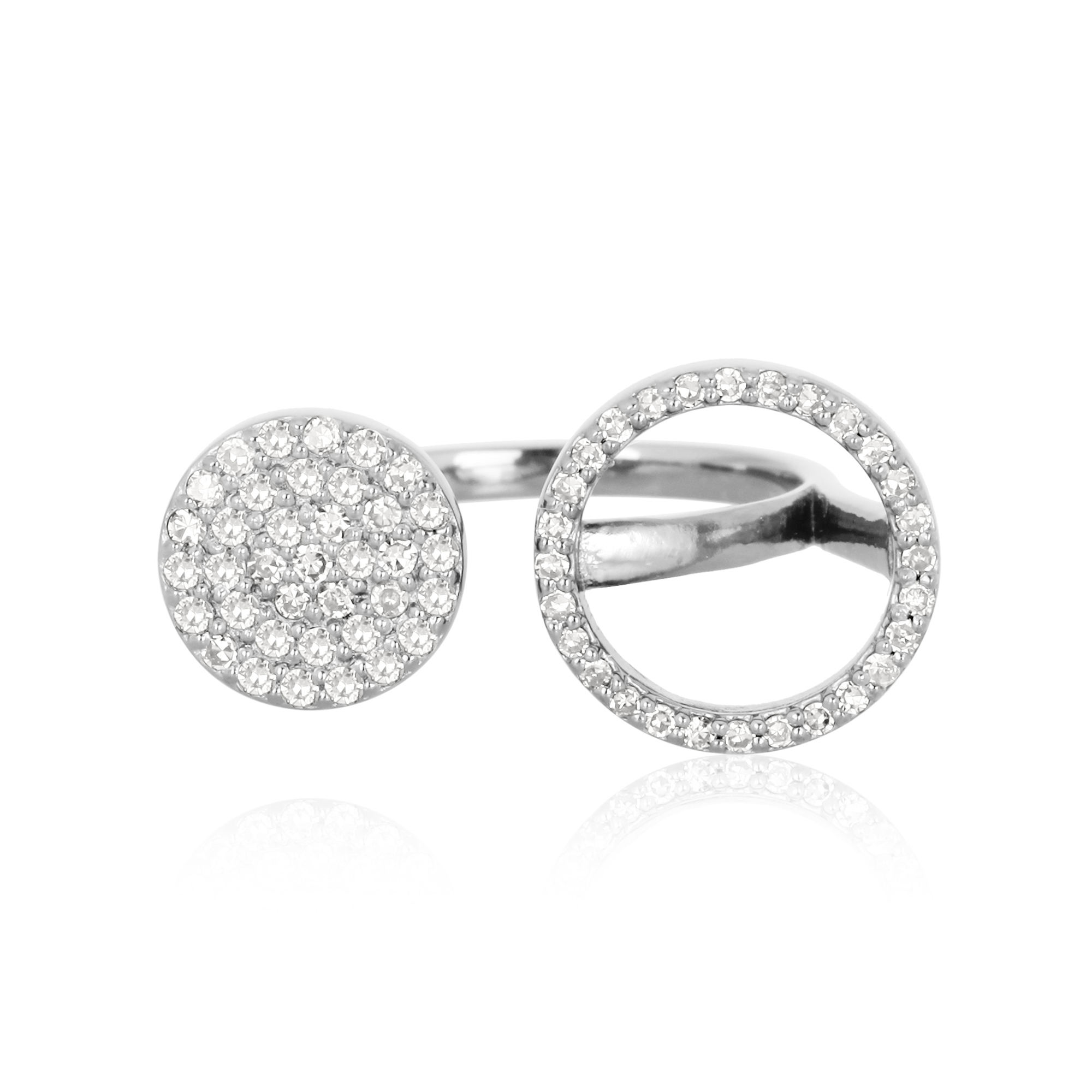 Sterling Silver Diamond Circle Gap Ring