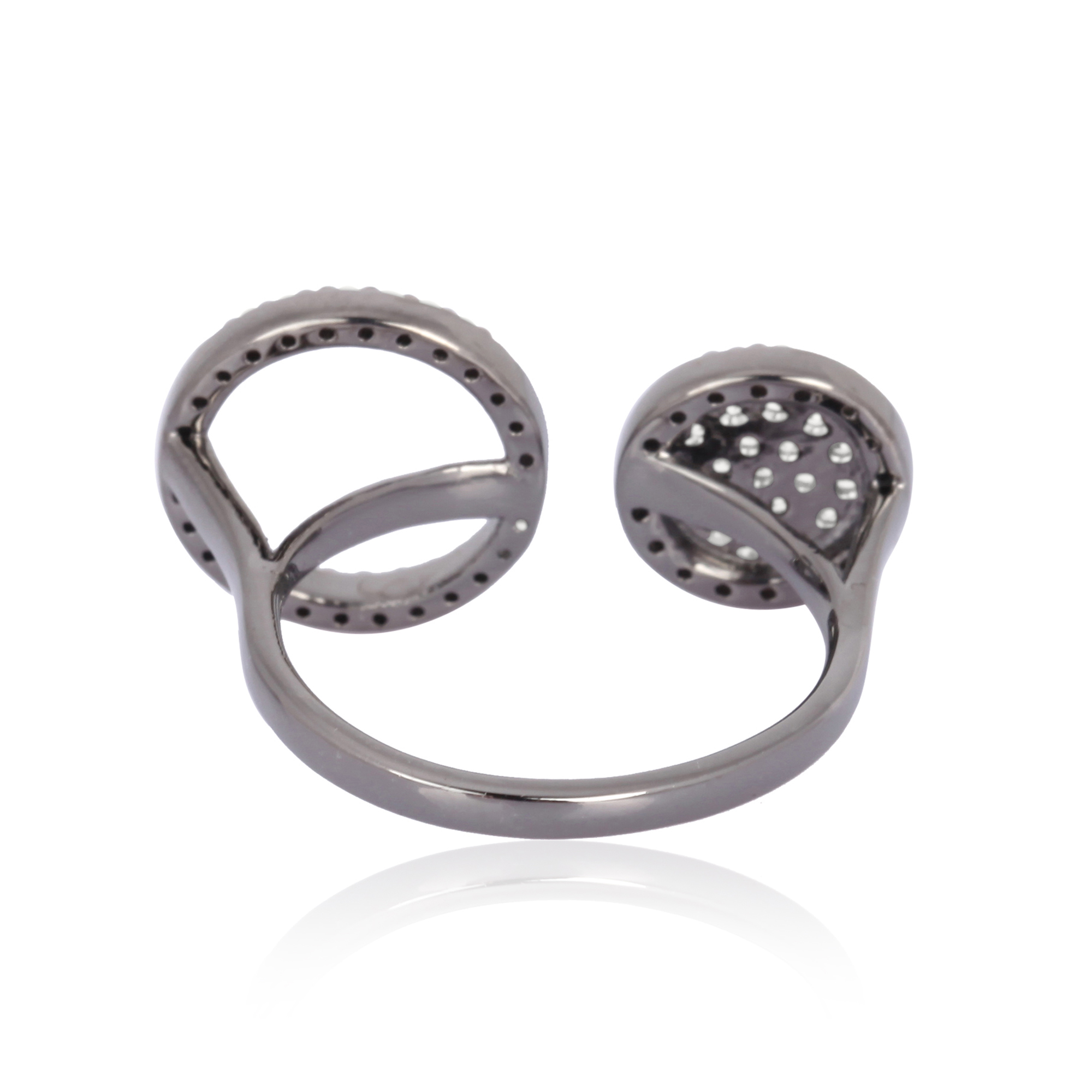 Sterling Silver Diamond Circle Gap Ring