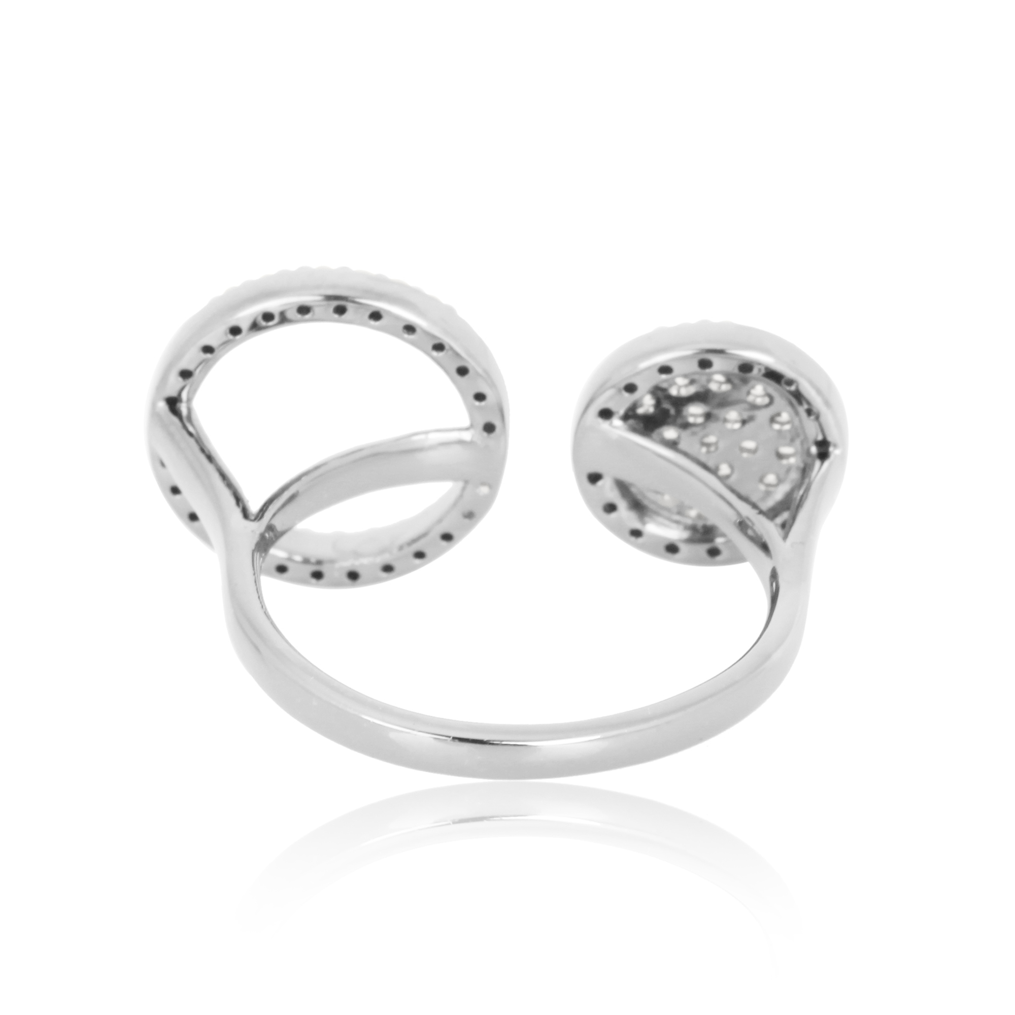 Sterling Silver Diamond Circle Gap Ring