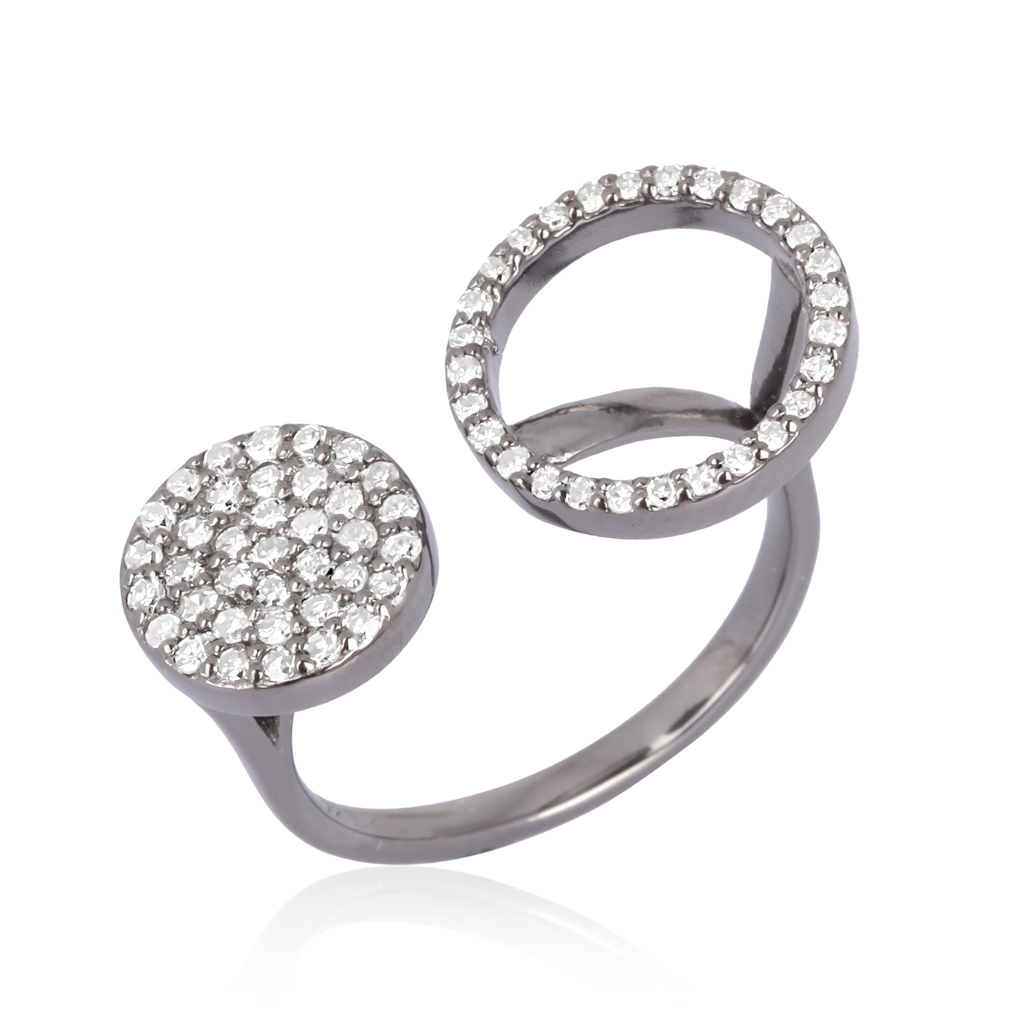 Sterling Silver Diamond Circle Gap Ring