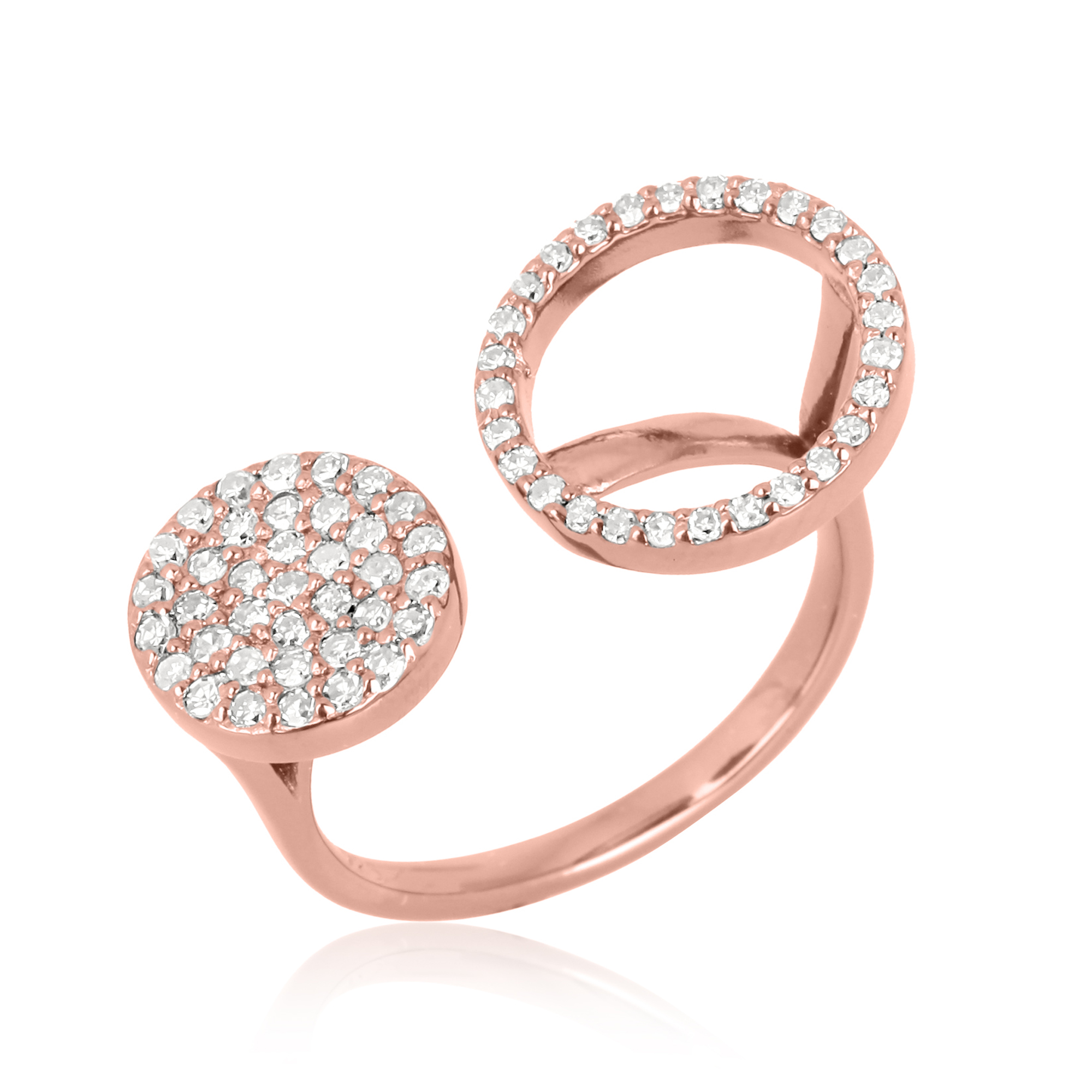 Sterling Silver Diamond Circle Gap Ring