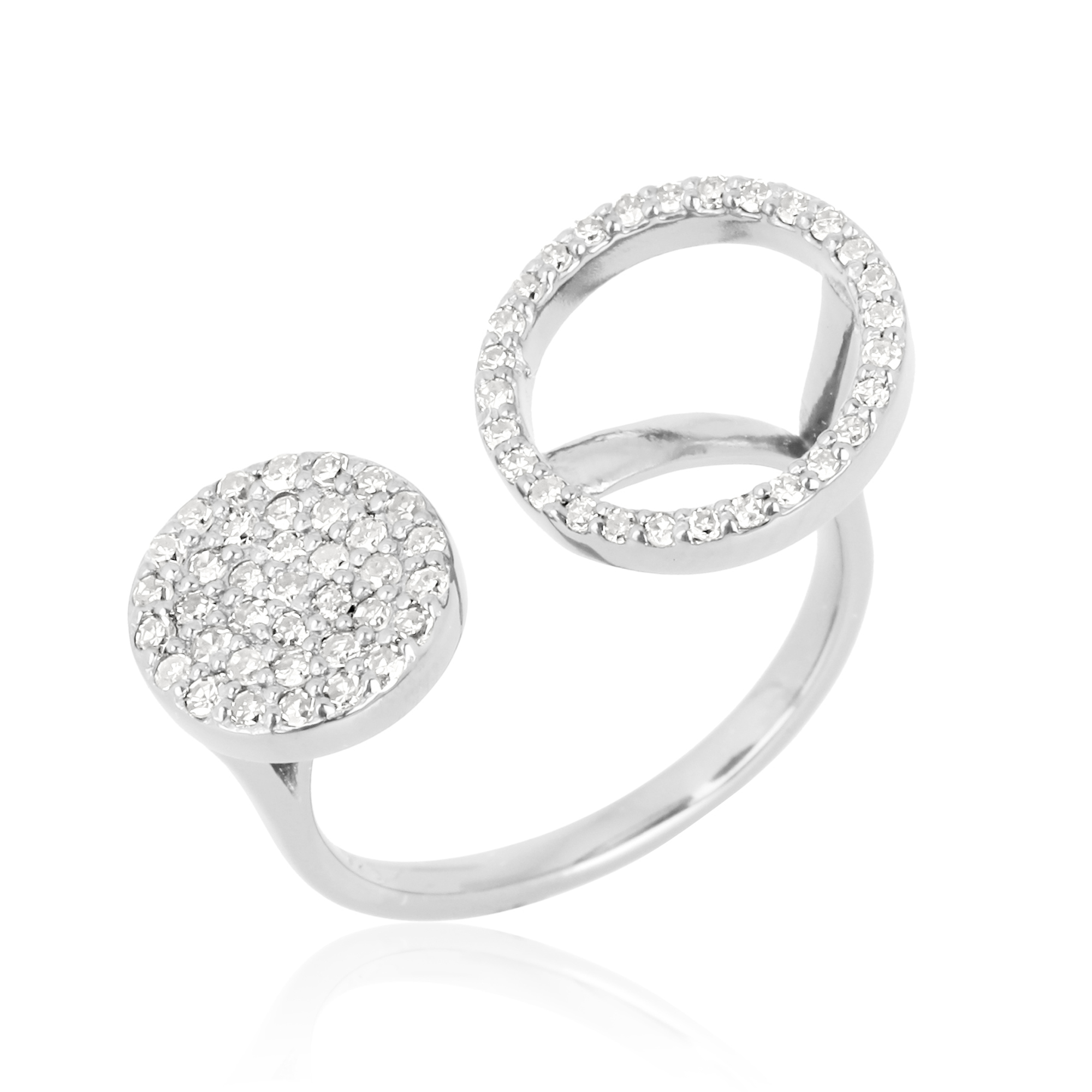 Sterling Silver Diamond Circle Gap Ring