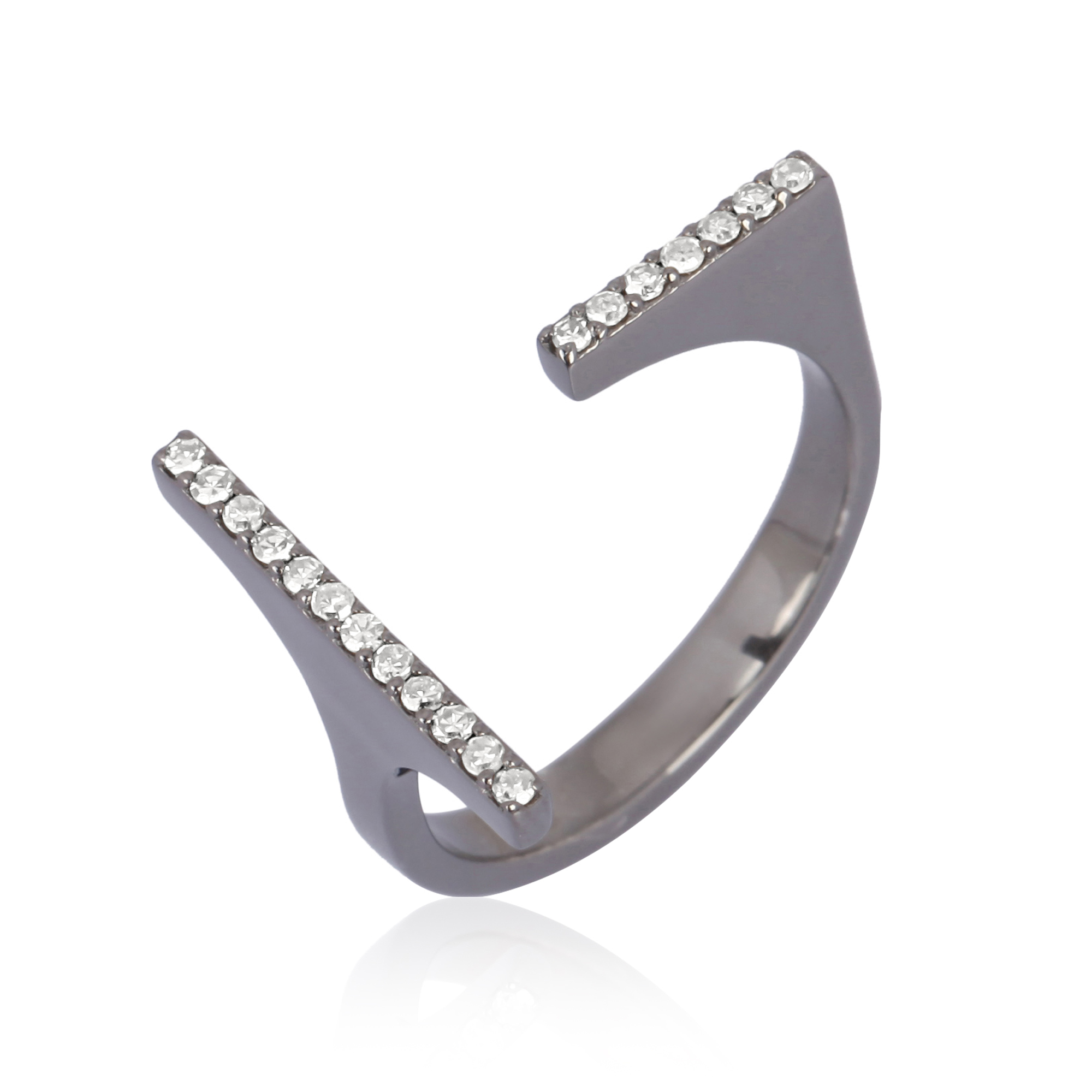 Sterling Silver Gap Diamond Ring