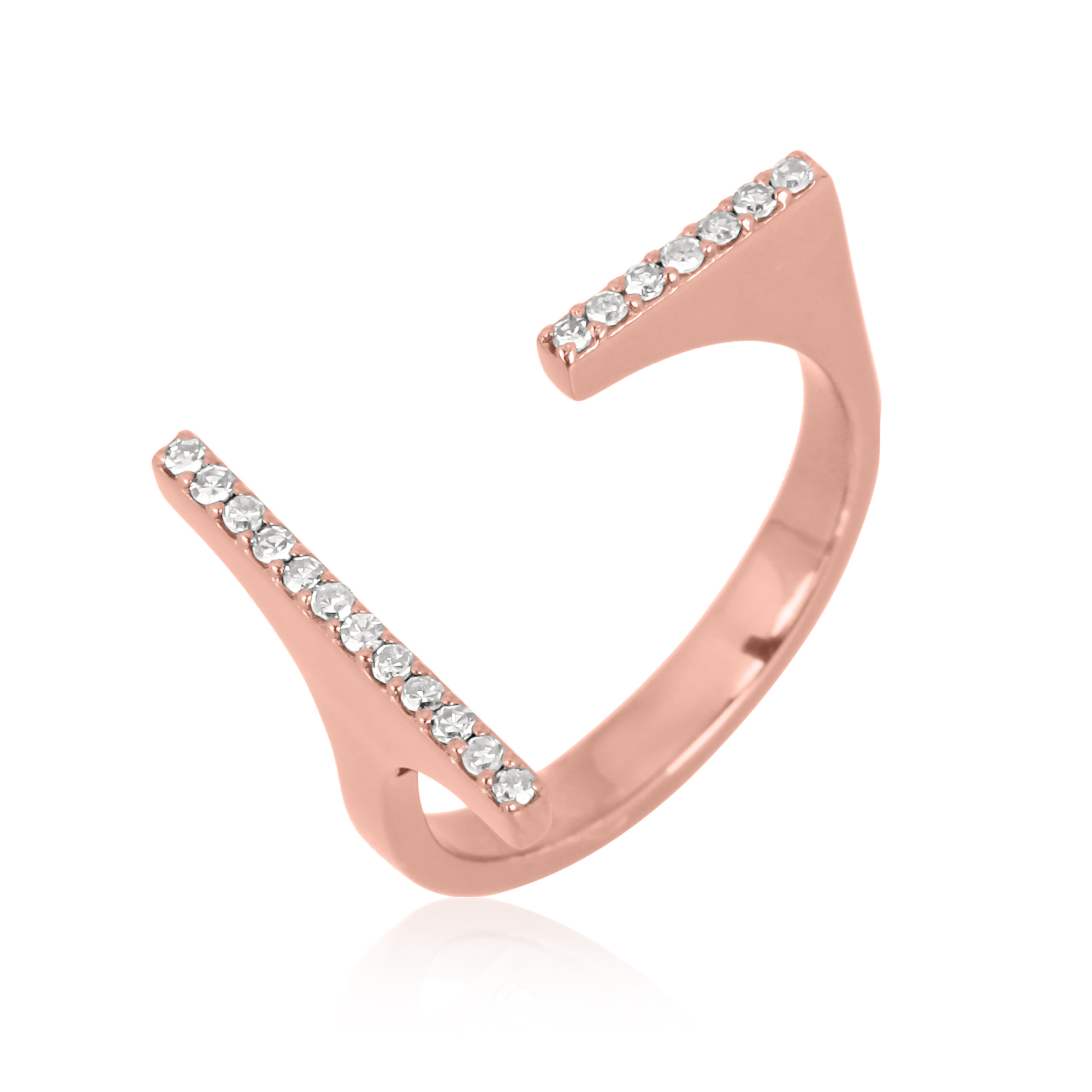 Sterling Silver Gap Diamond Ring