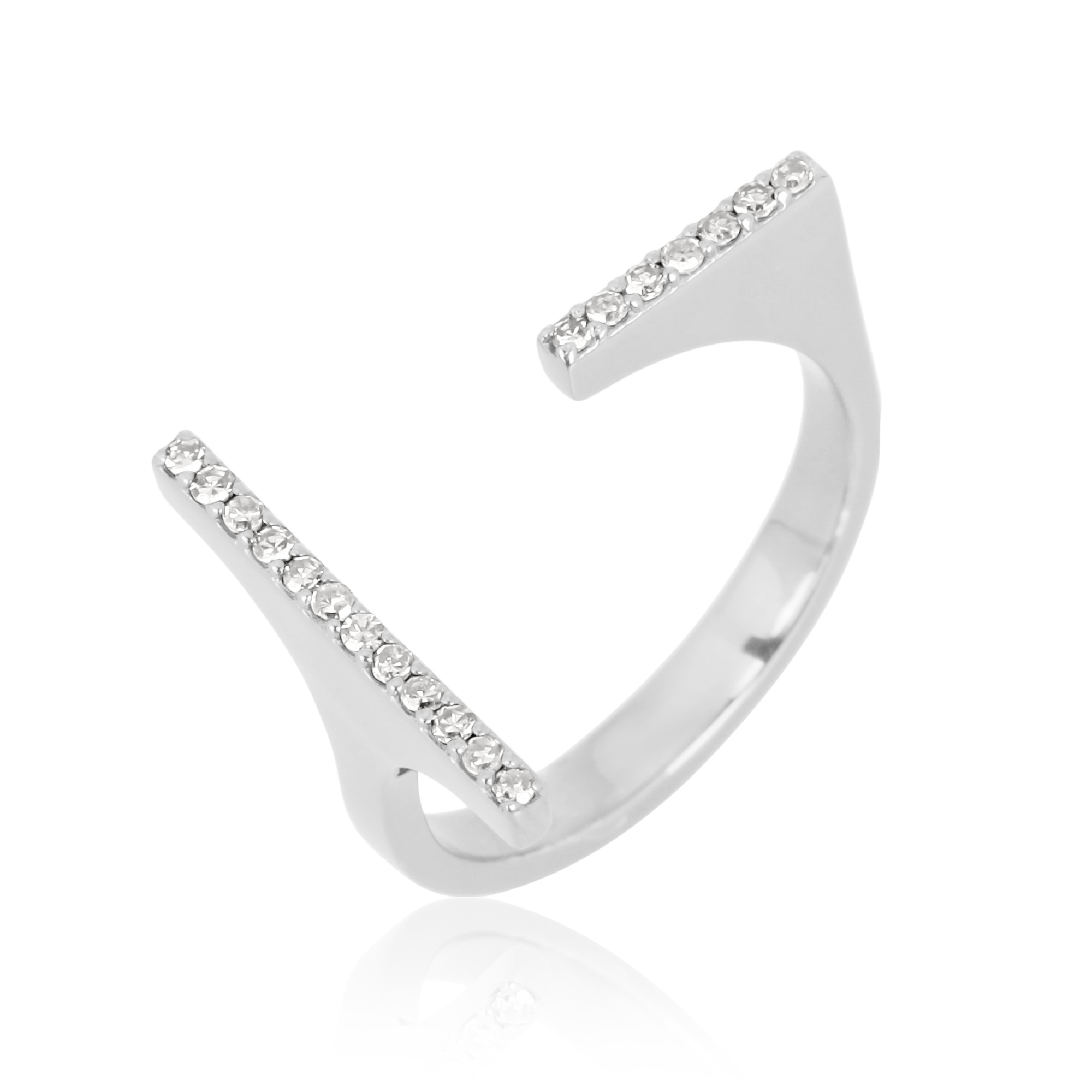 Sterling Silver Gap Diamond Ring