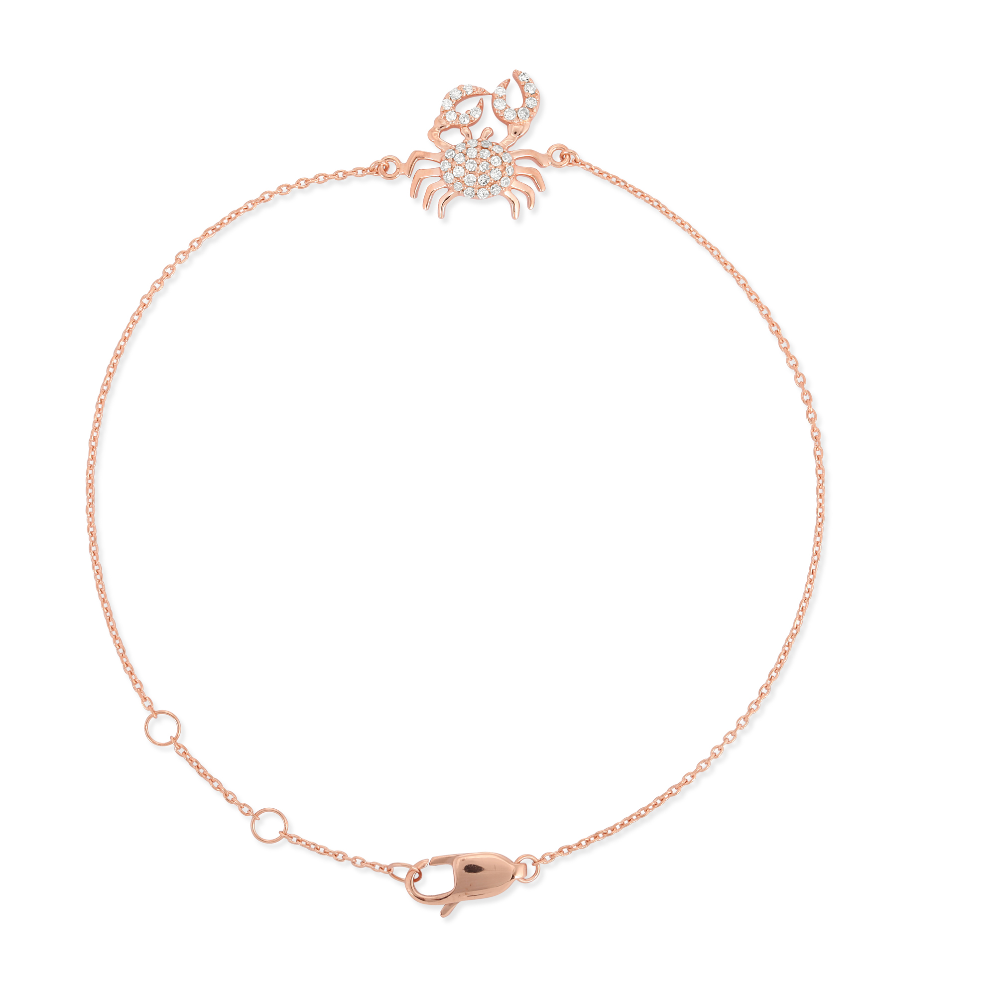 Sterling Silver Crab Diamond Bracelet