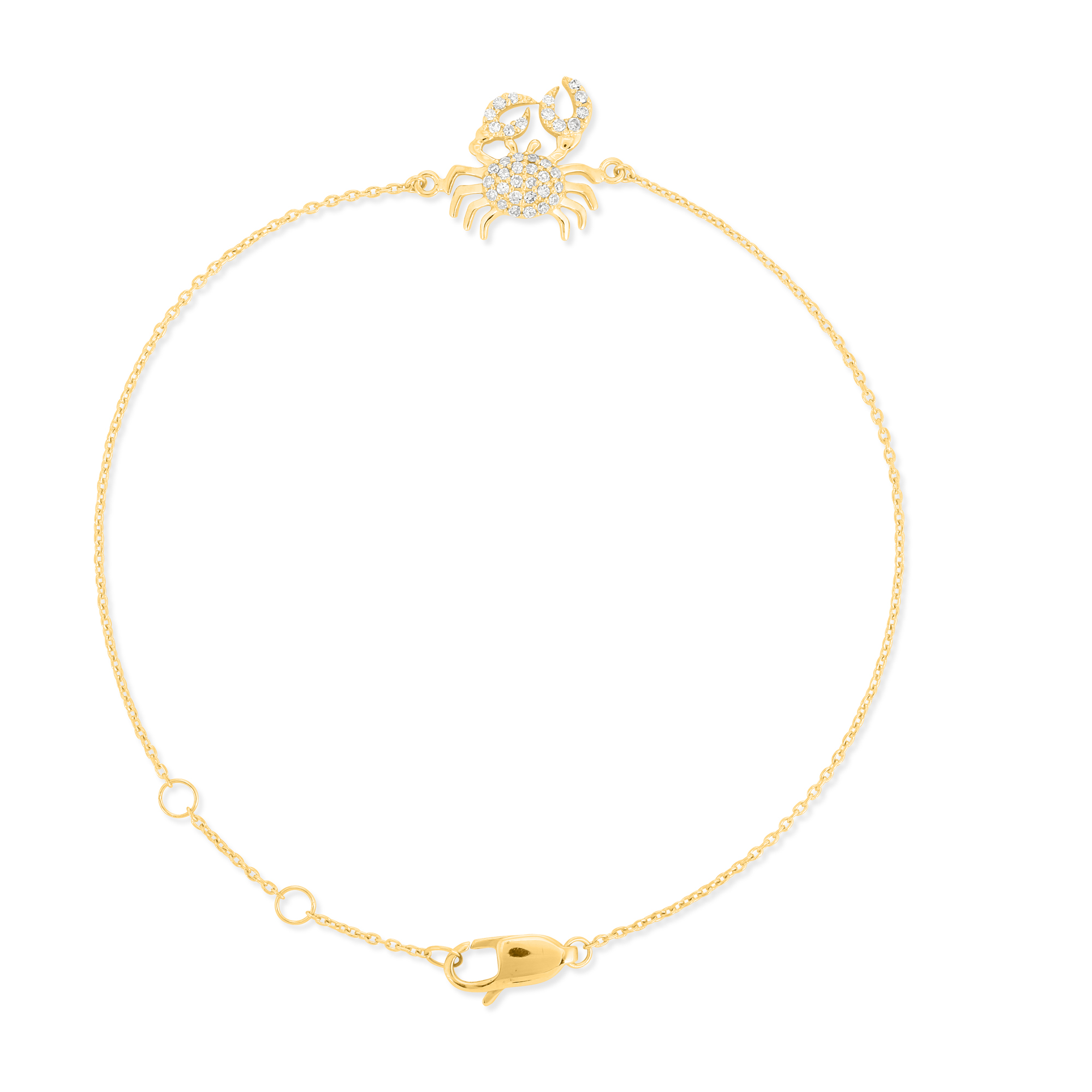Sterling Silver Crab Diamond Bracelet