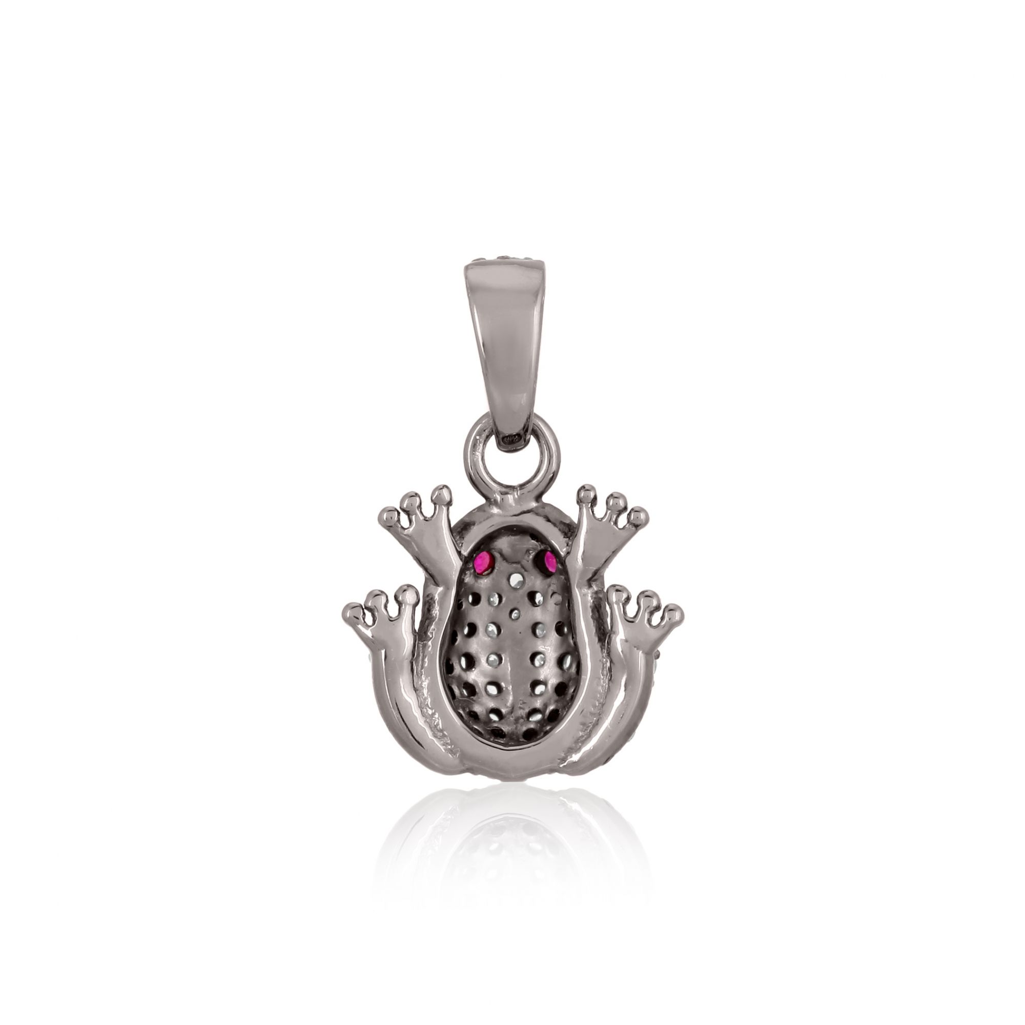 Sterling Silver Frog Diamond Pendant