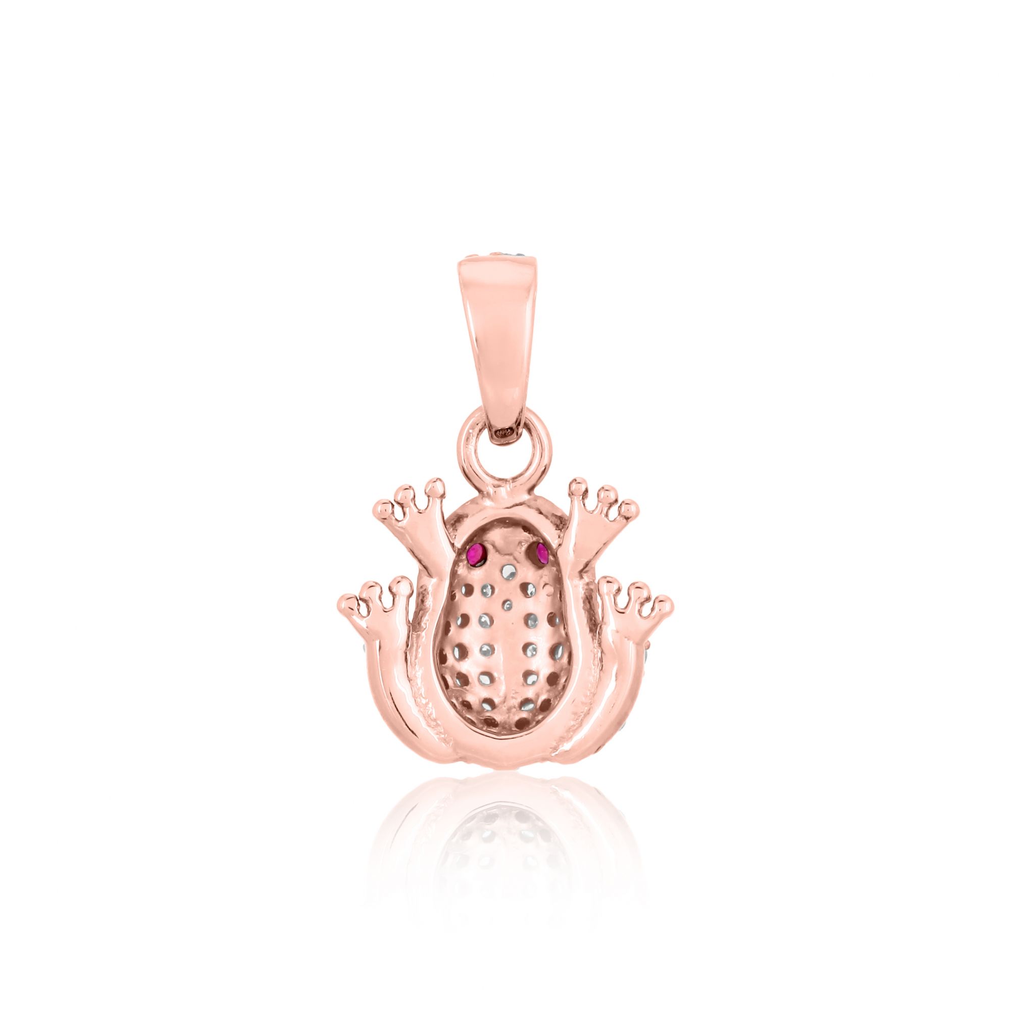 Sterling Silver Frog Diamond Pendant
