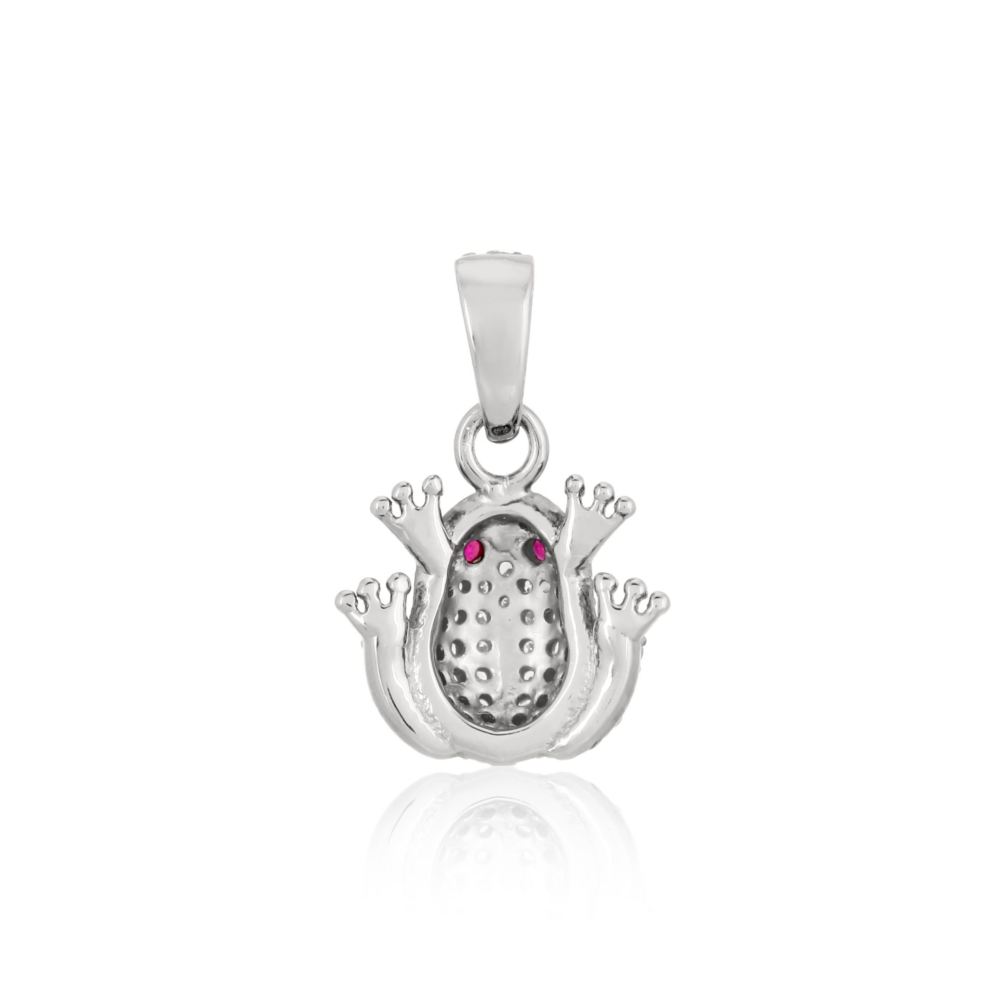 Sterling Silver Frog Diamond Pendant