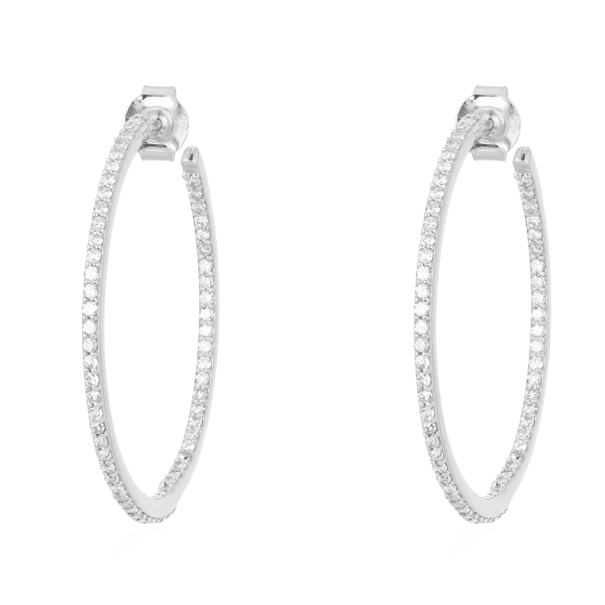 White Gold Diamond Hoop Earrings