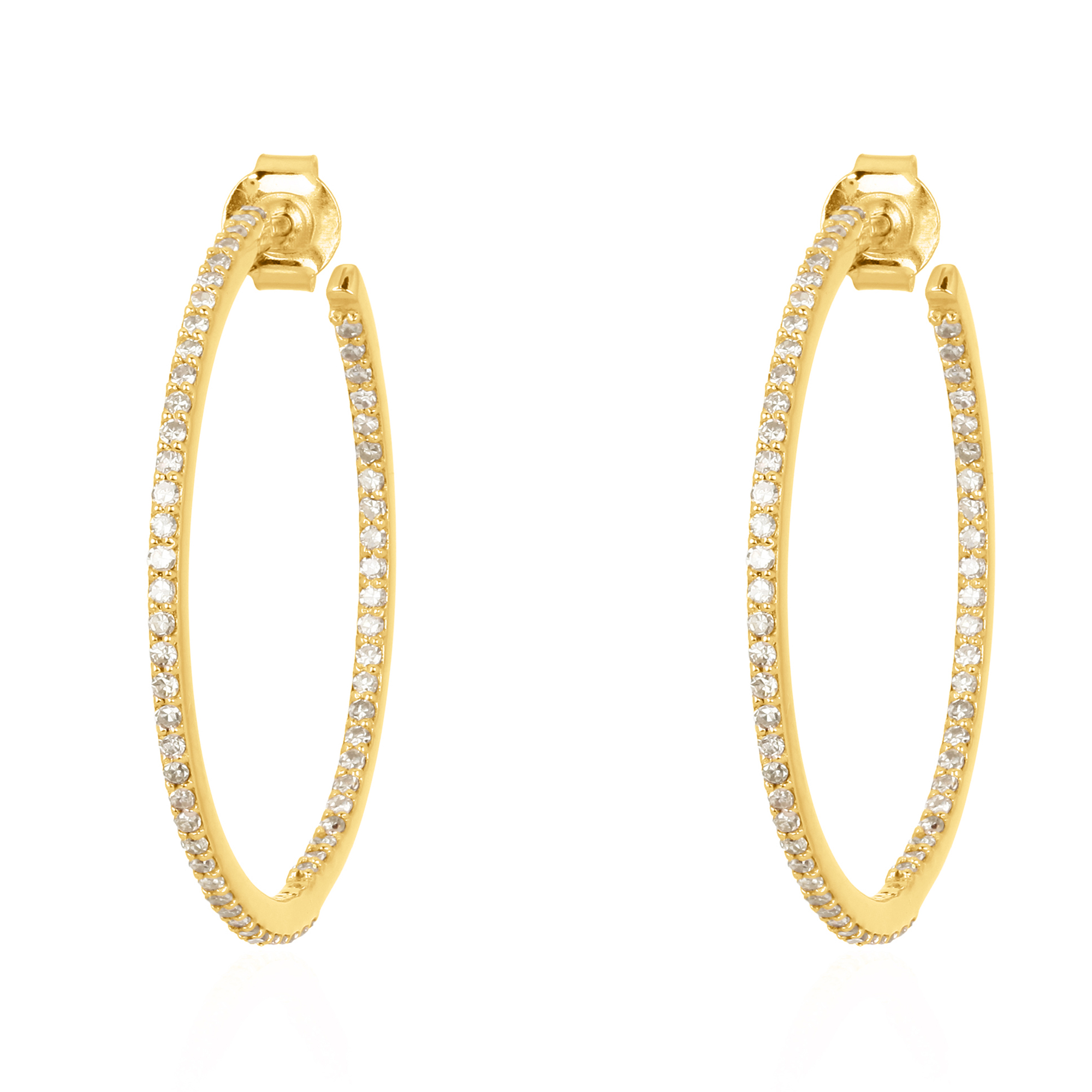 Yellow Gold Diamond Hoop Earrings