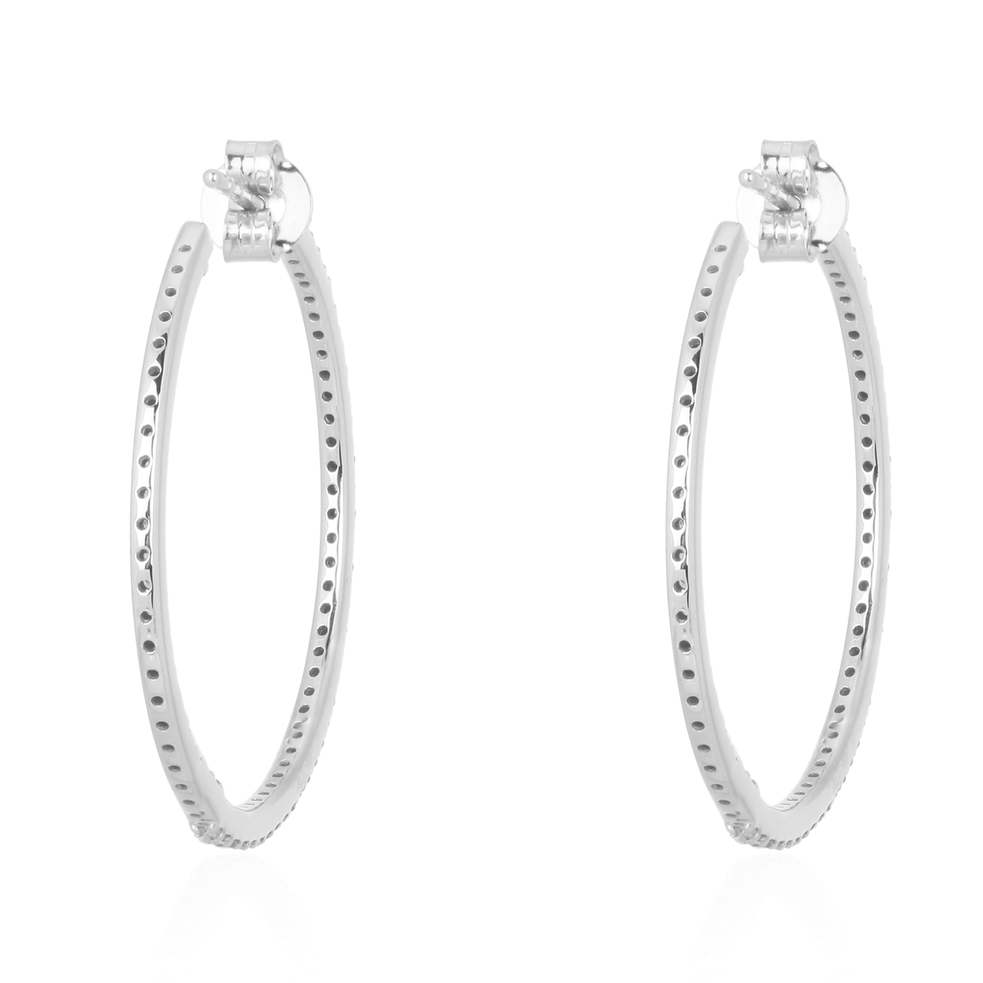 White Gold Diamond Hoop Earrings