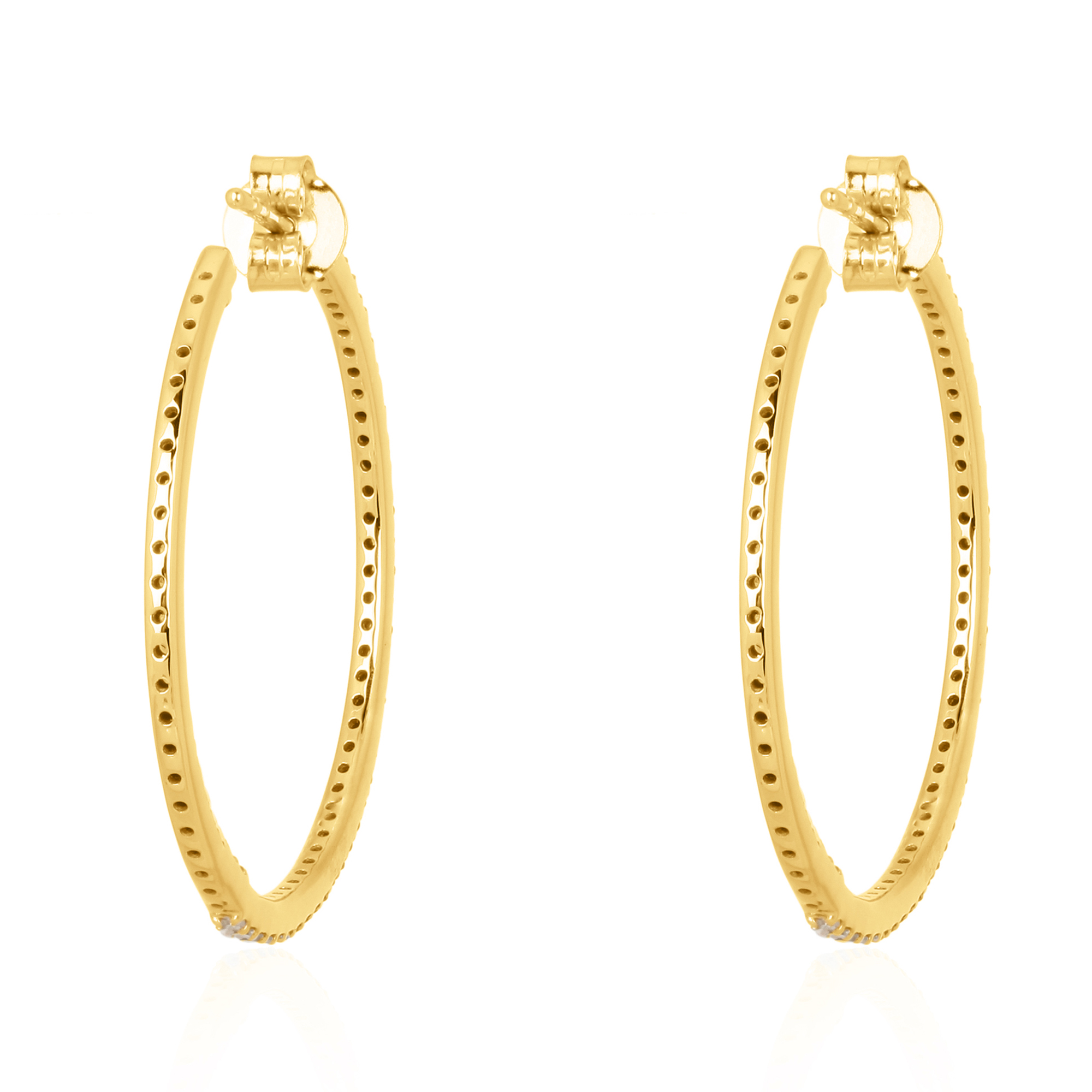 Yellow Gold Diamond Hoop Earrings