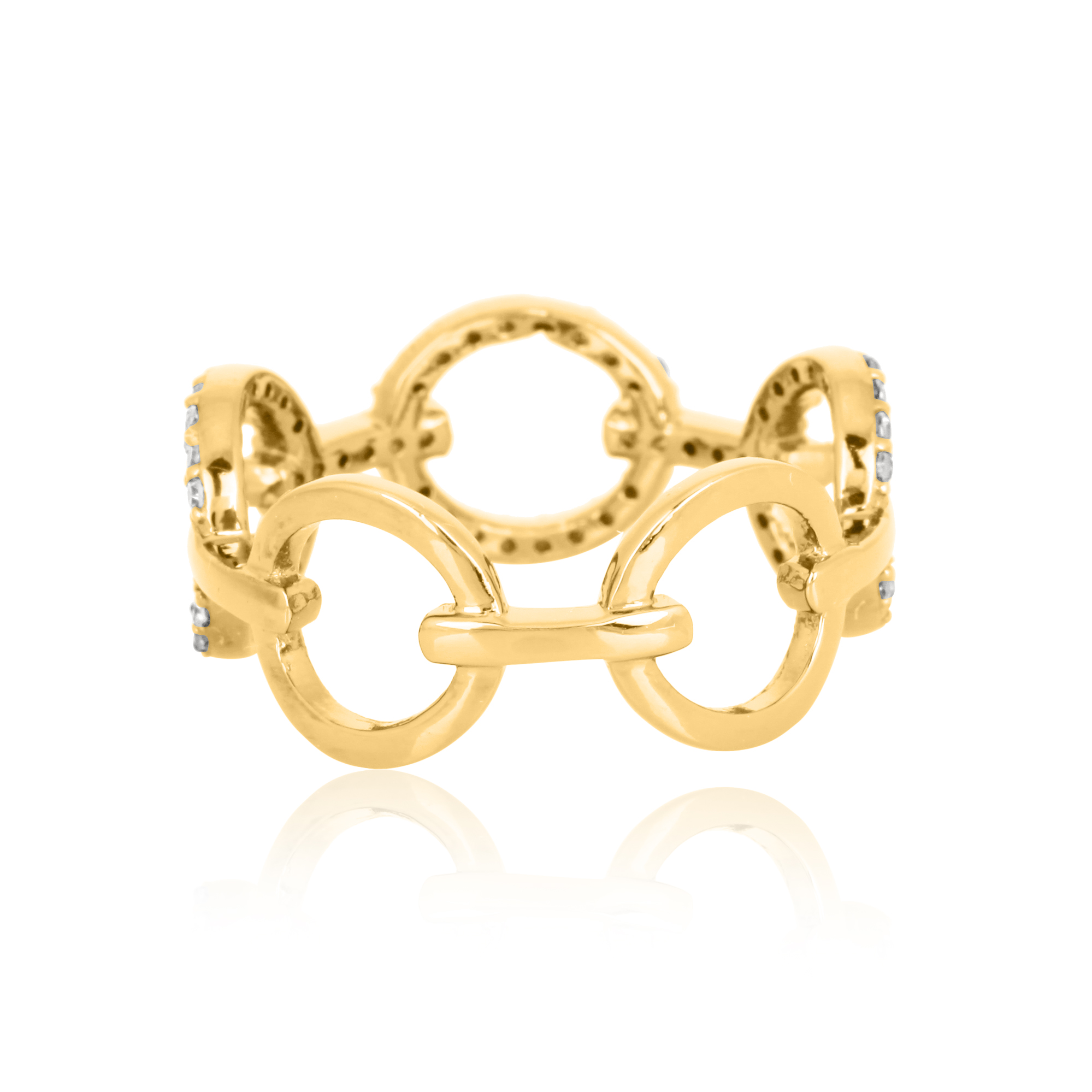 Sterling Silver Link Diamond Ring