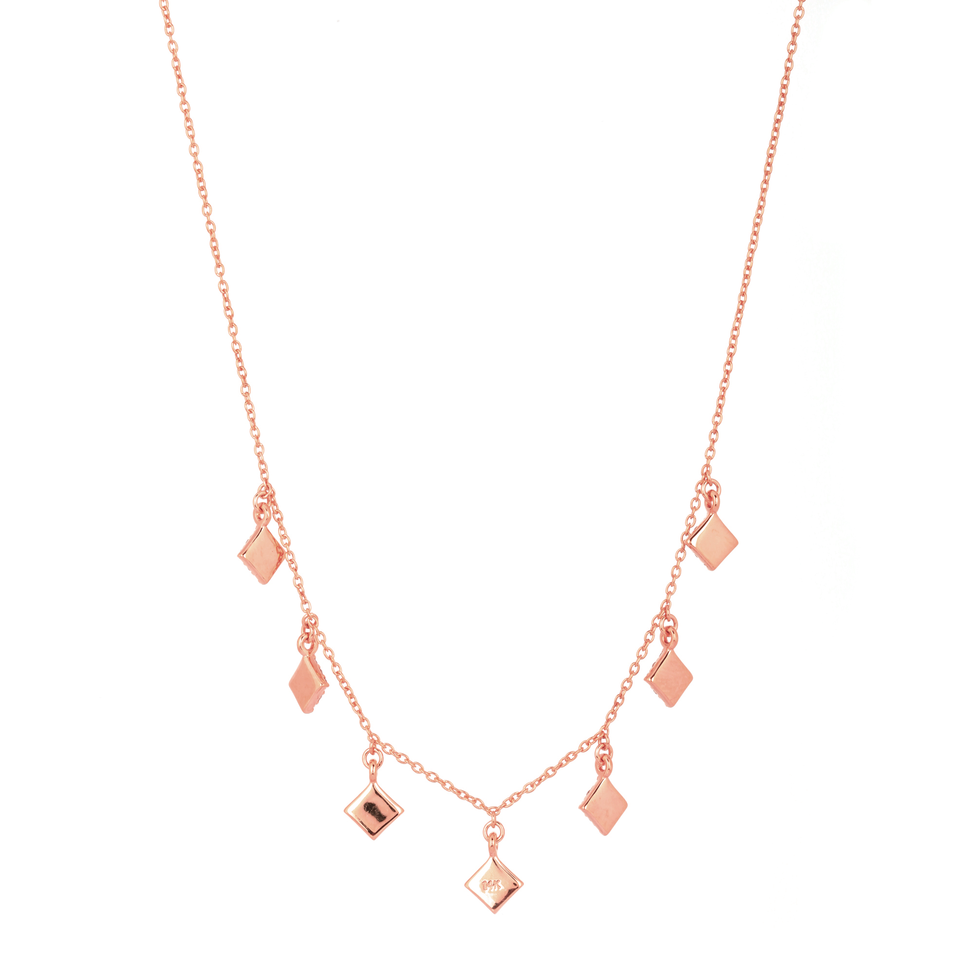 Sterling Silver Diamond shape Charm Necklace