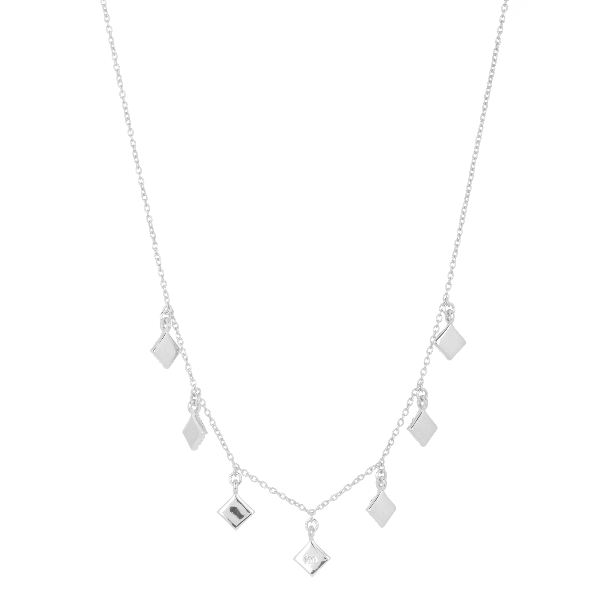 Sterling Silver Diamond shape Charm Necklace