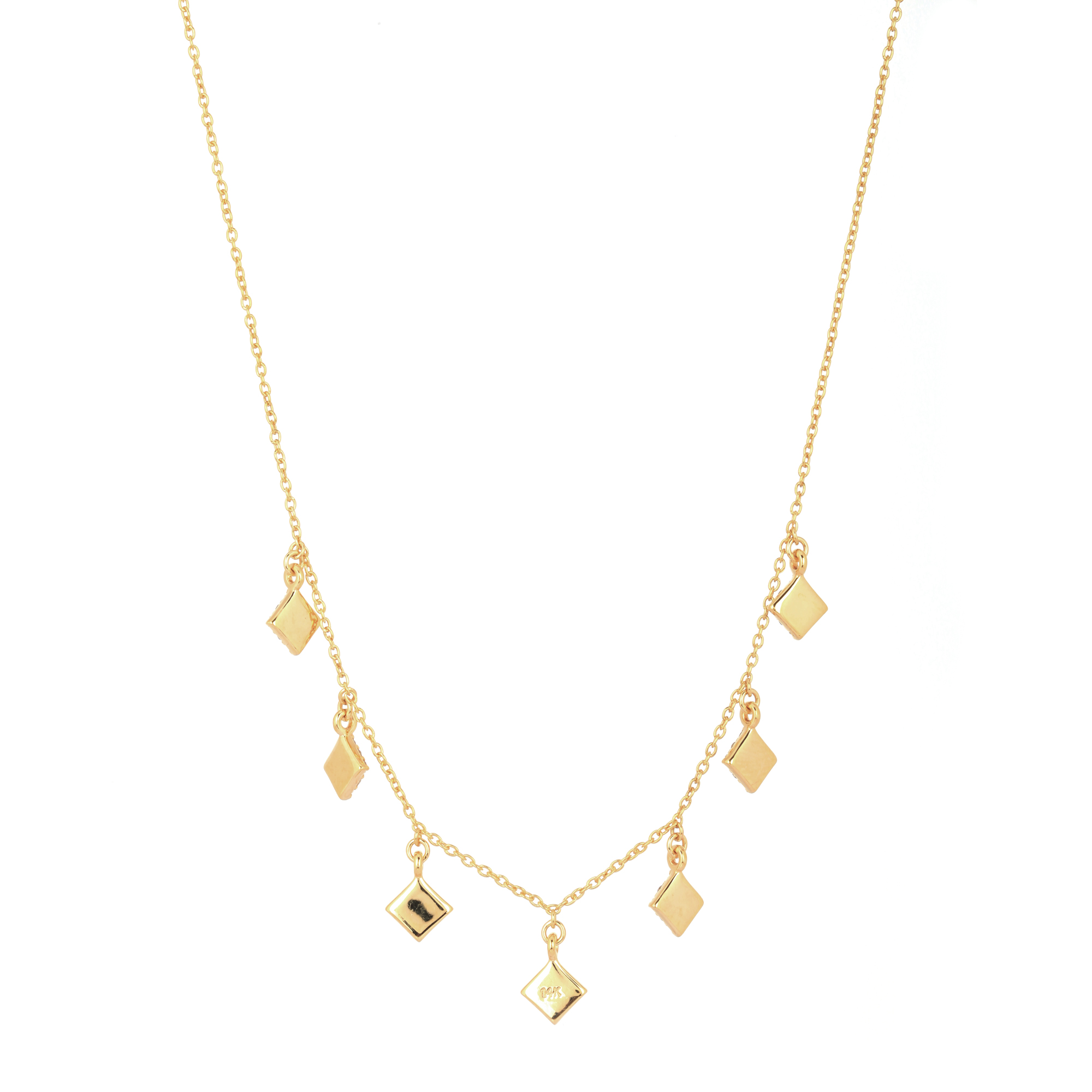 Sterling Silver Diamond shape Charm Necklace