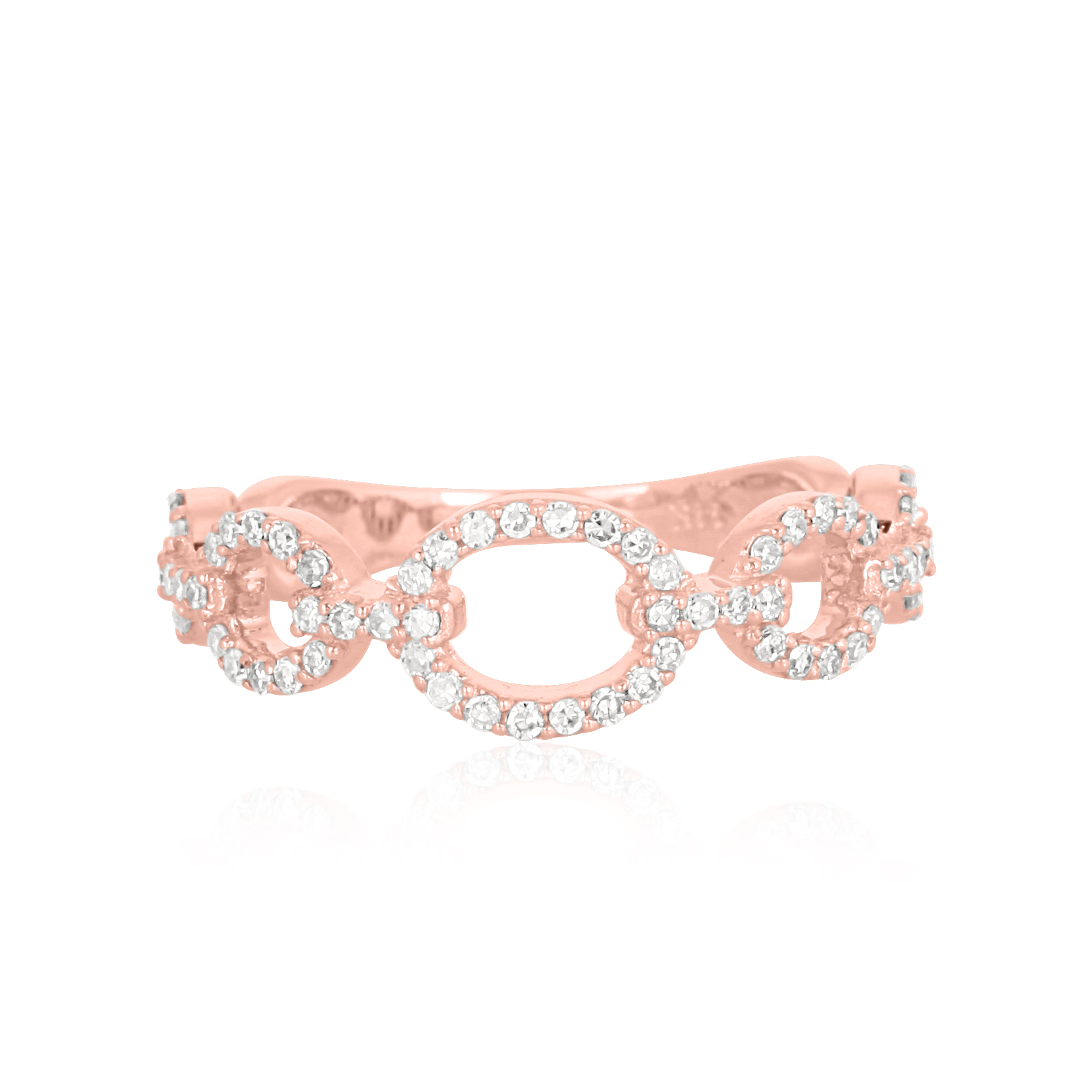 Rose Gold Link Diamond Ring