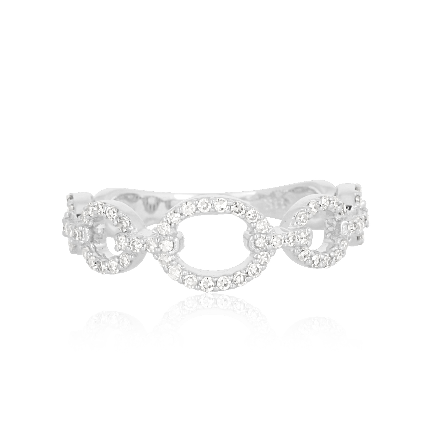 White Gold Link Diamond Ring