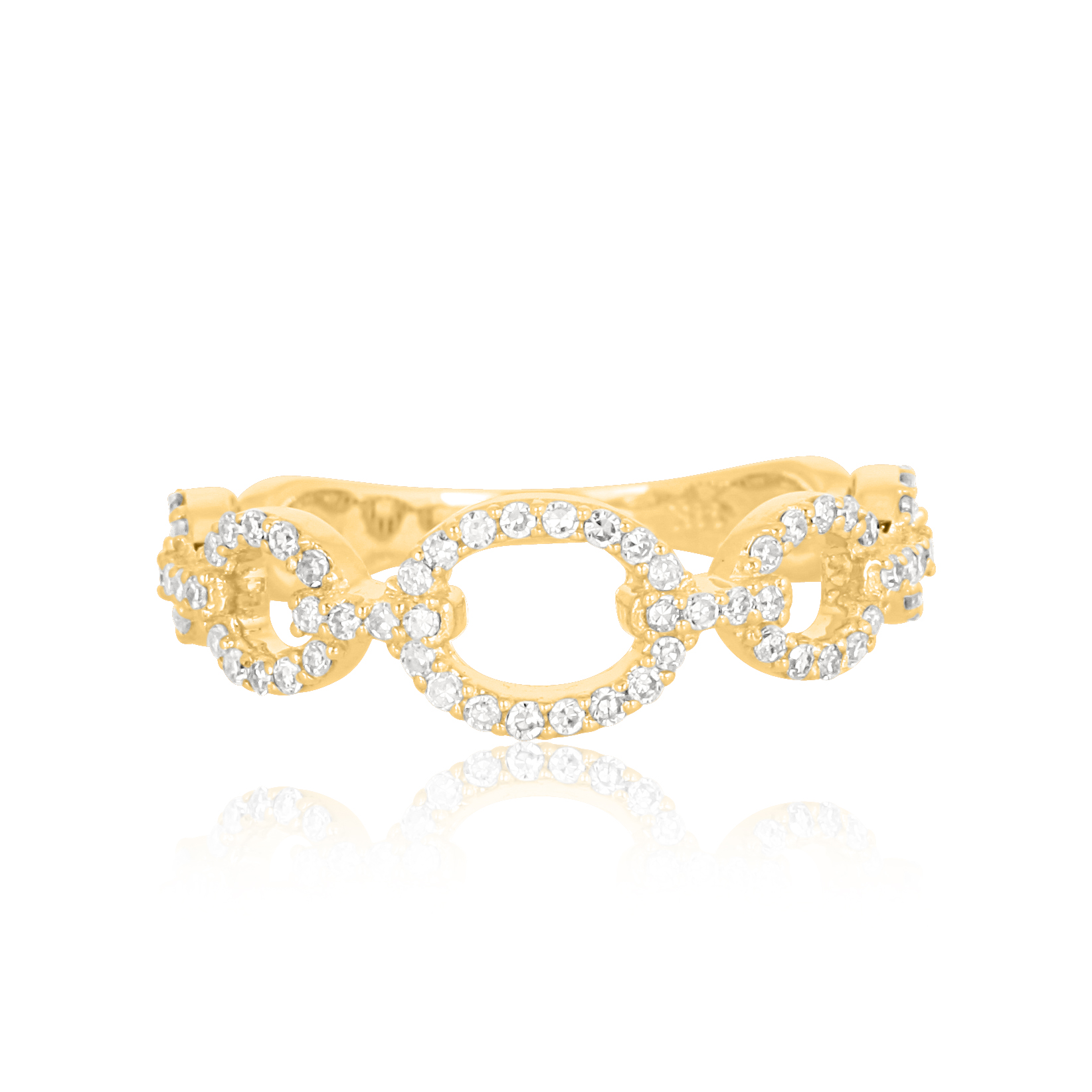 Yellow Gold Link Diamond Ring
