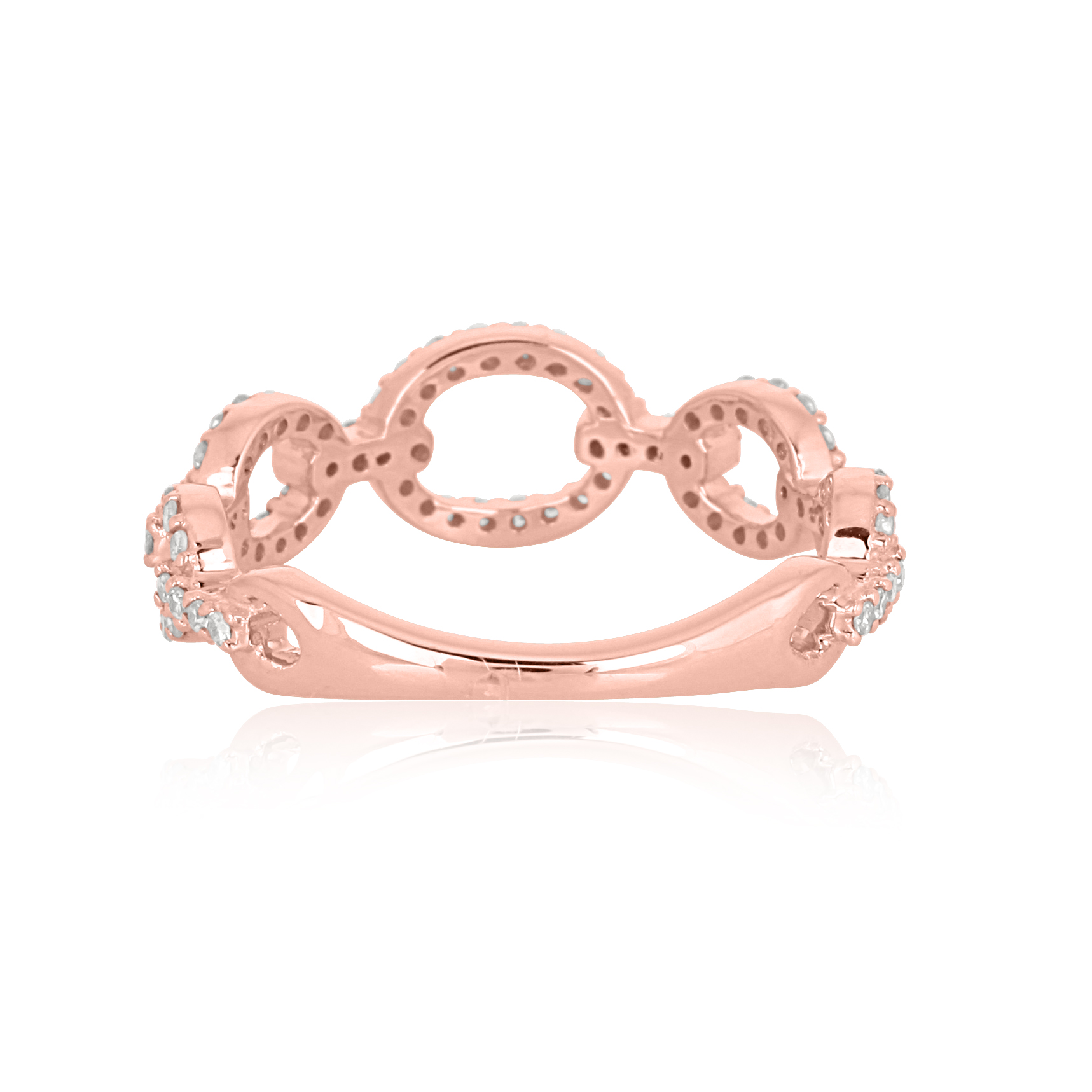 Rose Gold Link Diamond Ring