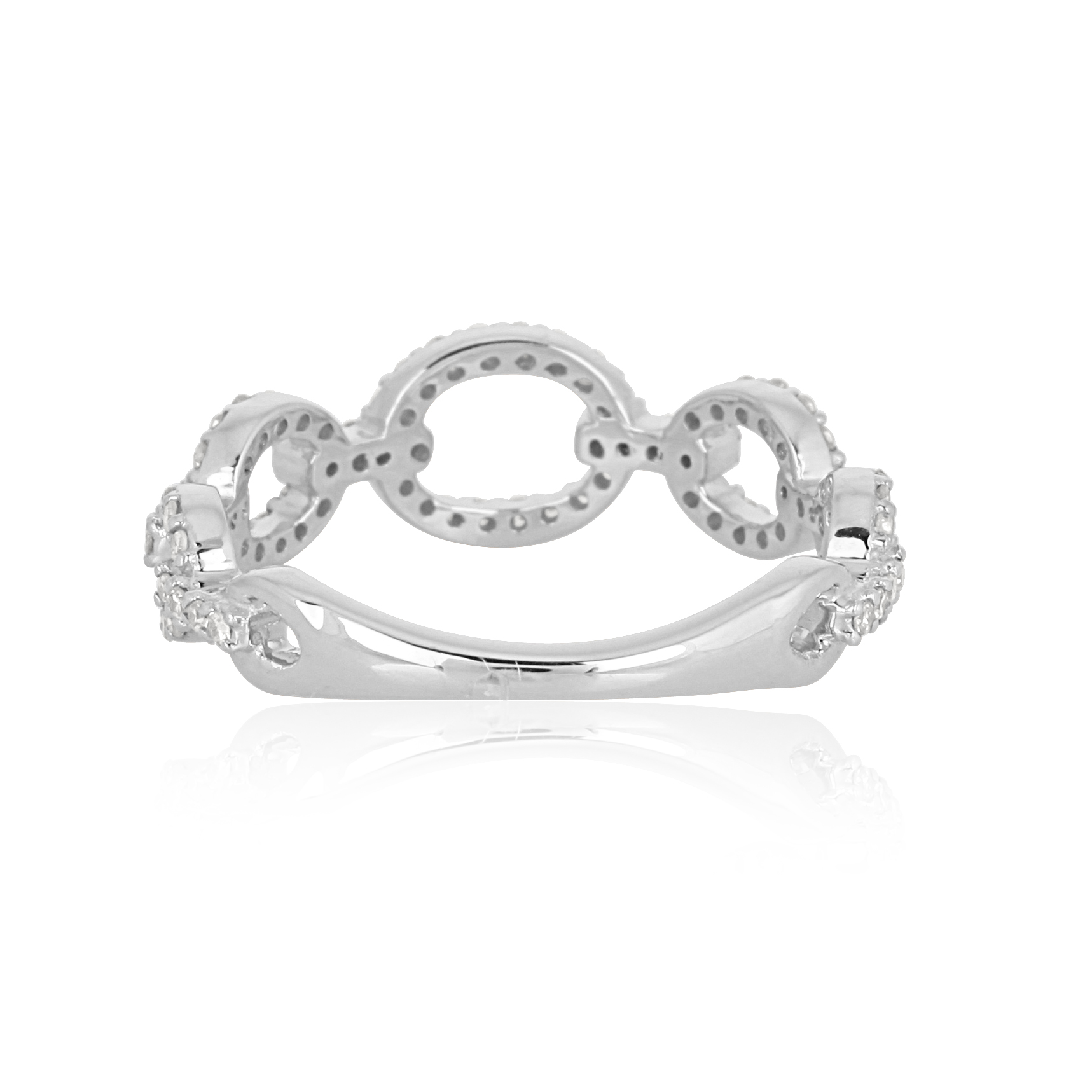 White Gold Link Diamond Ring
