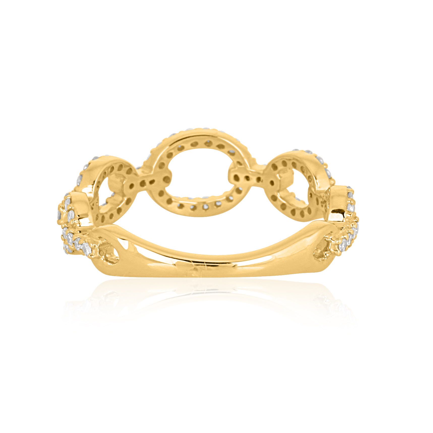 Yellow Gold Link Diamond Ring