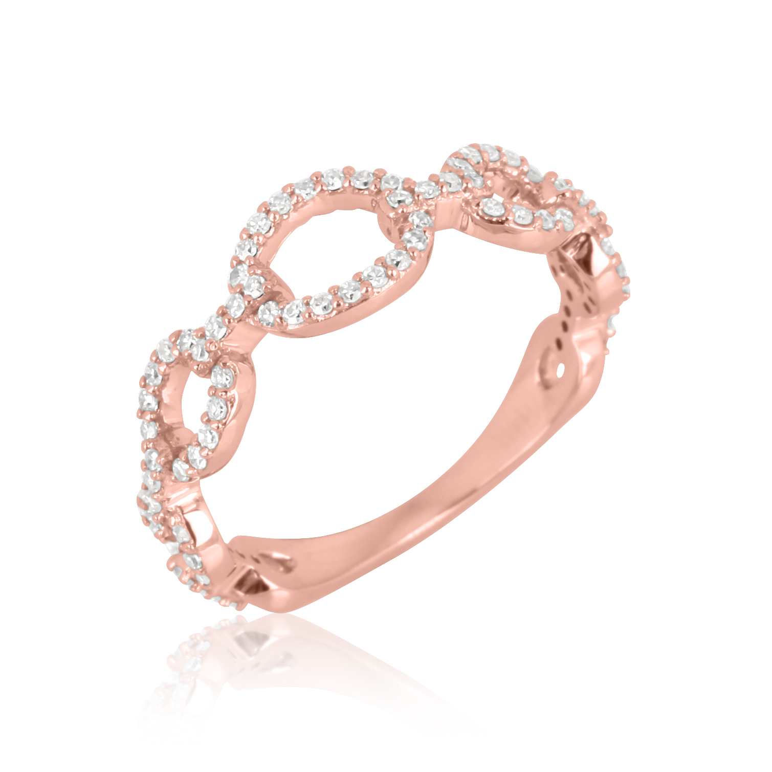 Rose Gold Link Diamond Ring