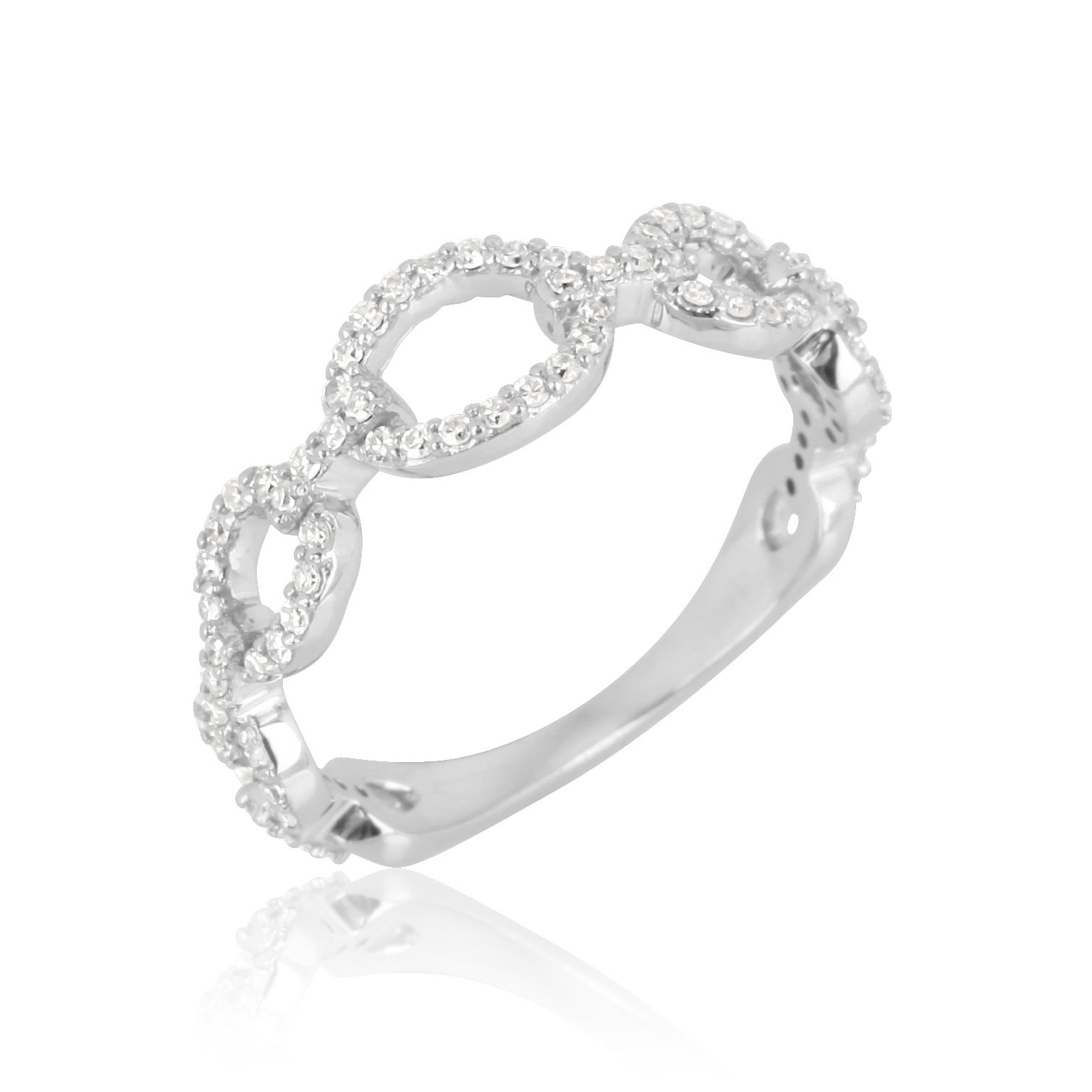 White Gold Link Diamond Ring