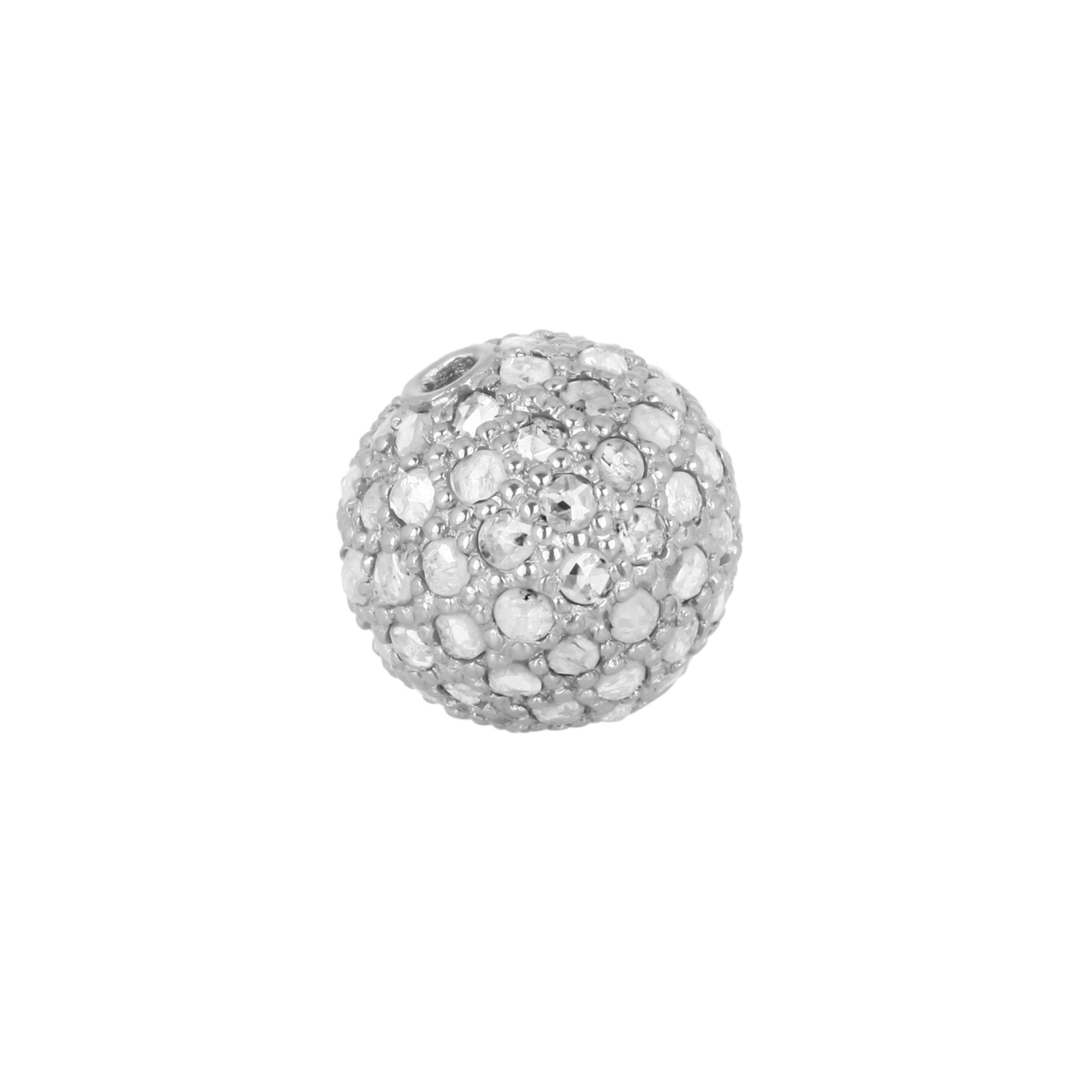 White Gold Pave Diamond Bead