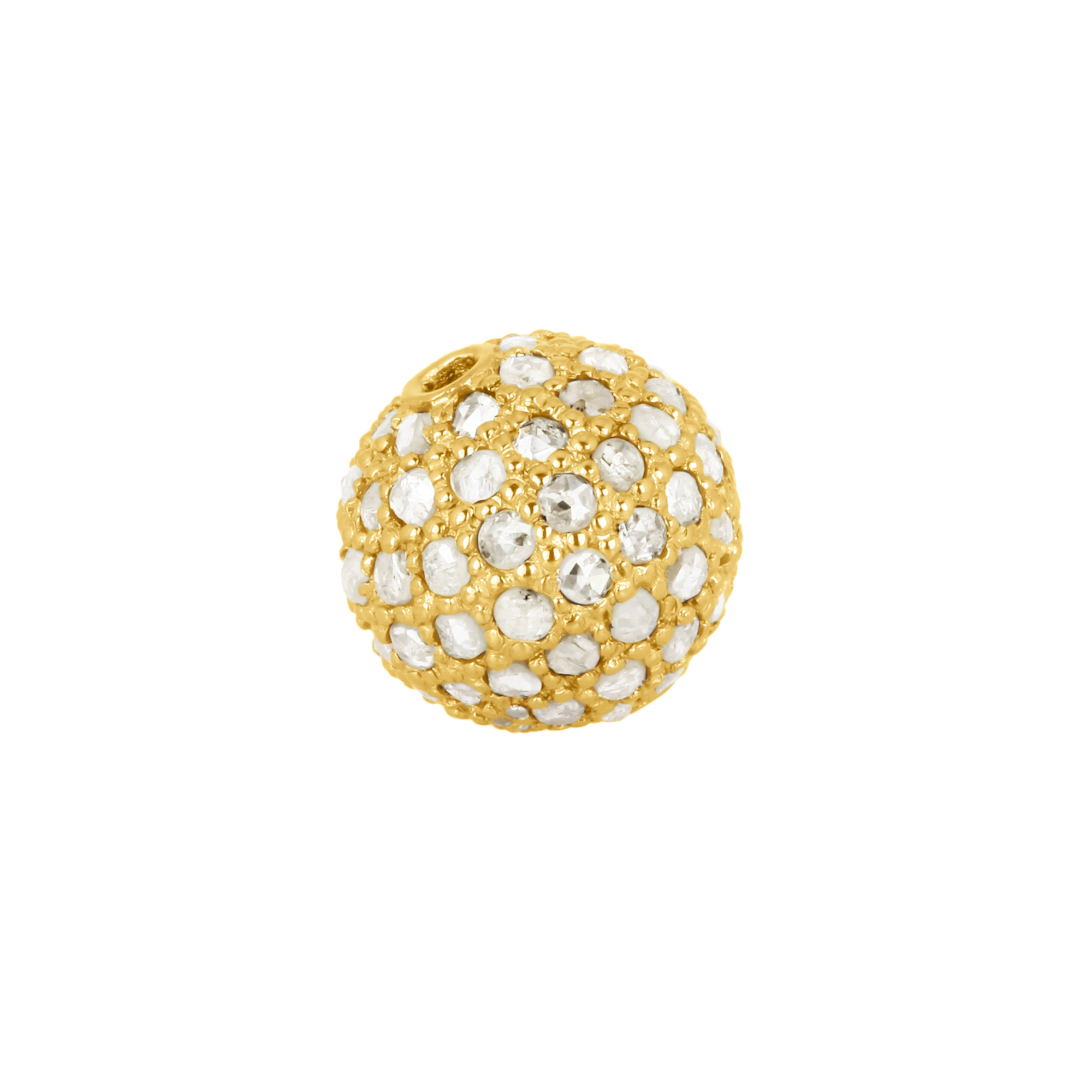 Yellow Gold Pave Diamond Bead