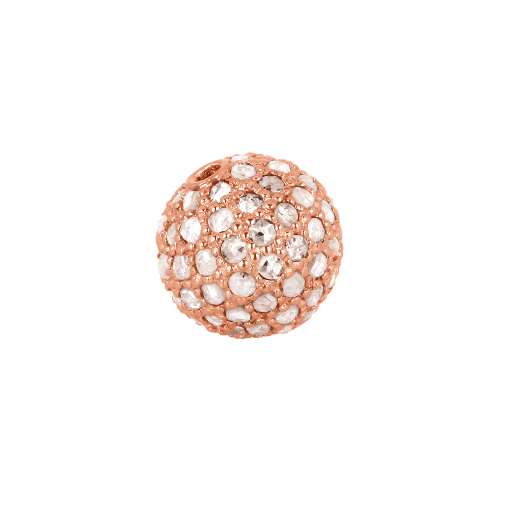 Rose Gold Pave Diamond Bead