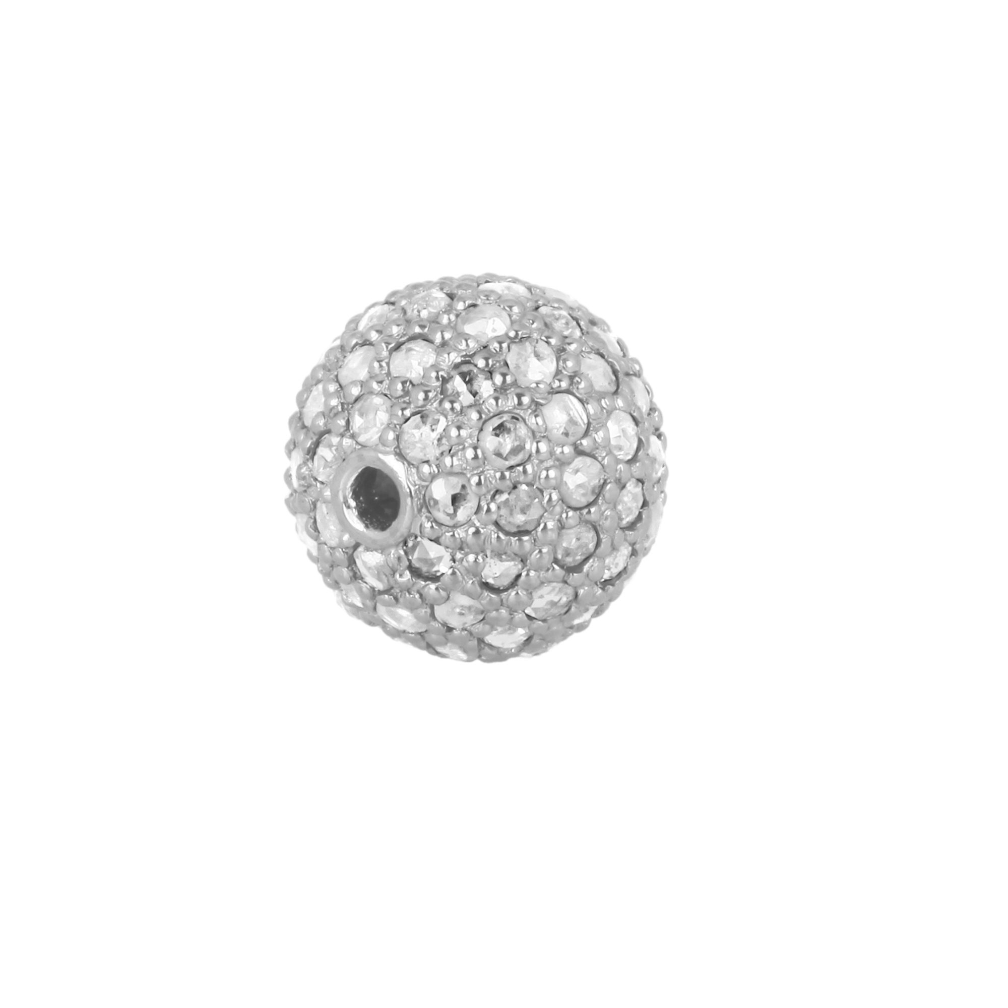 White Gold Pave Diamond Bead