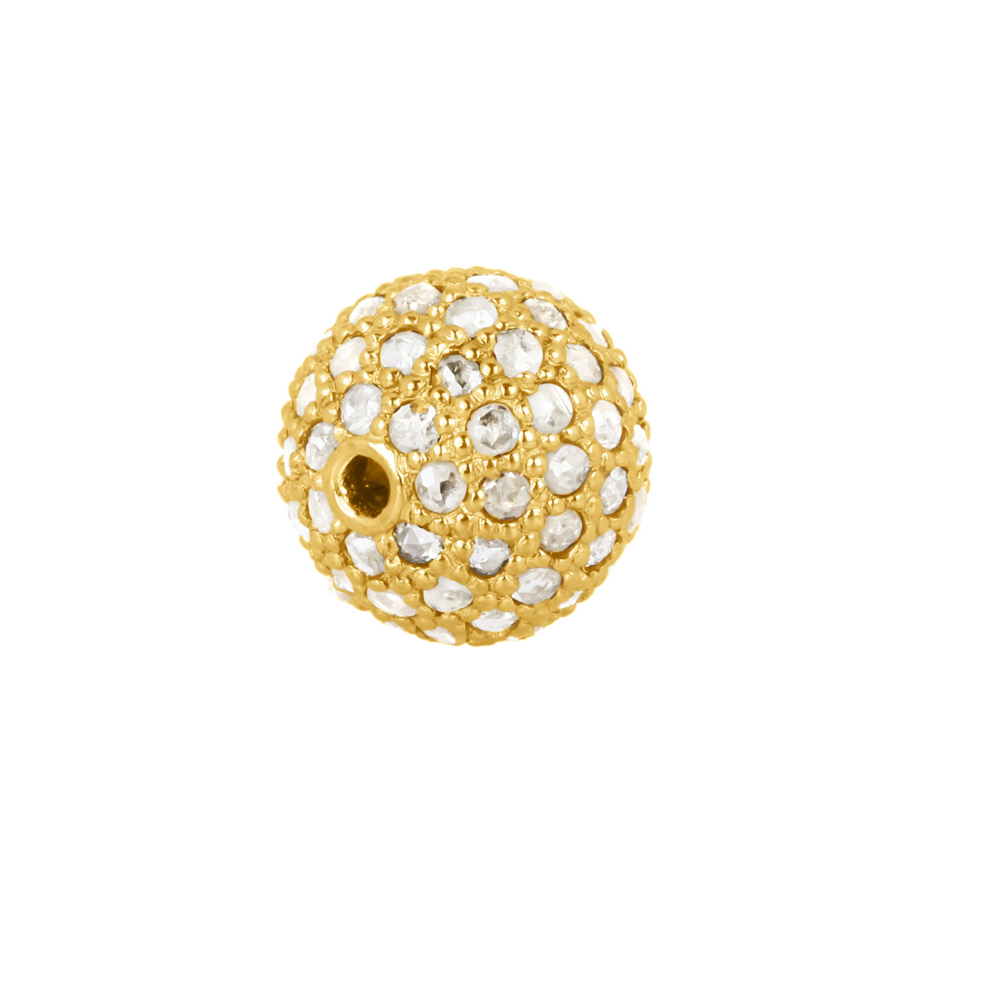 Yellow Gold Pave Diamond Bead
