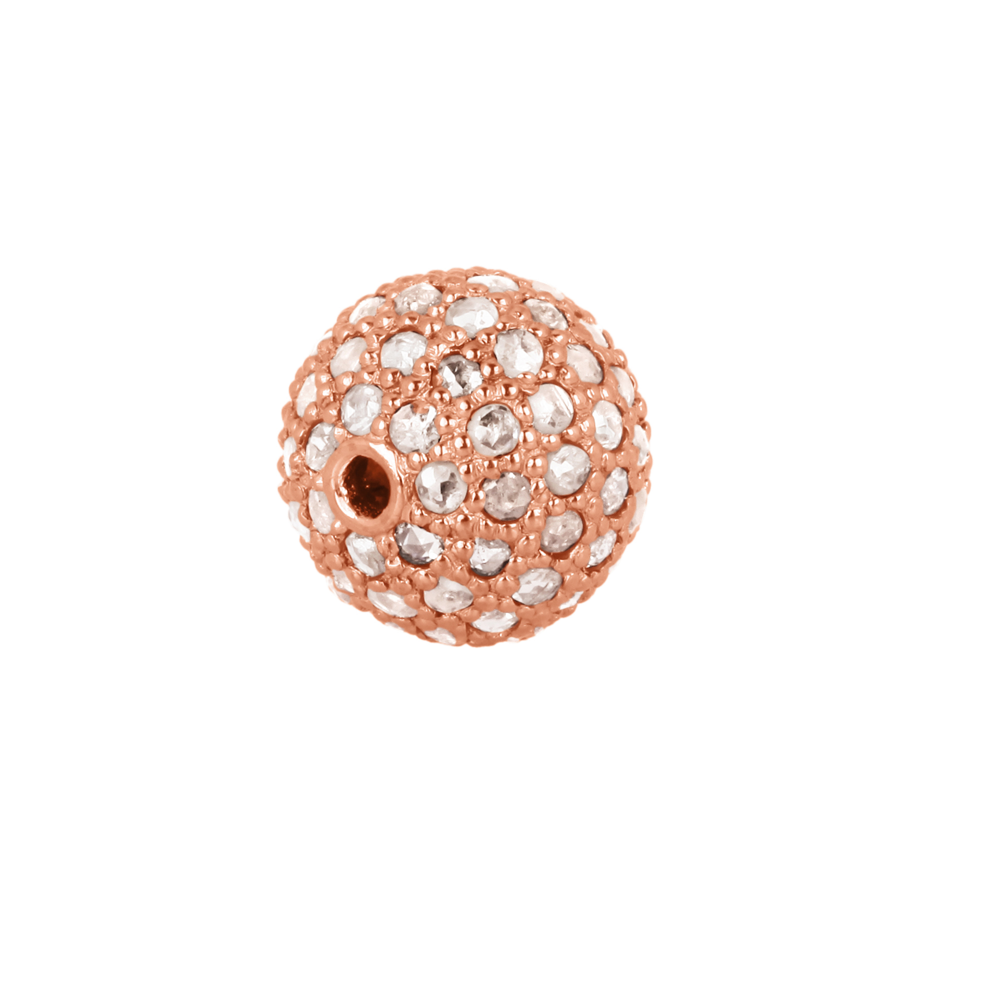 Rose Gold Pave Diamond Bead