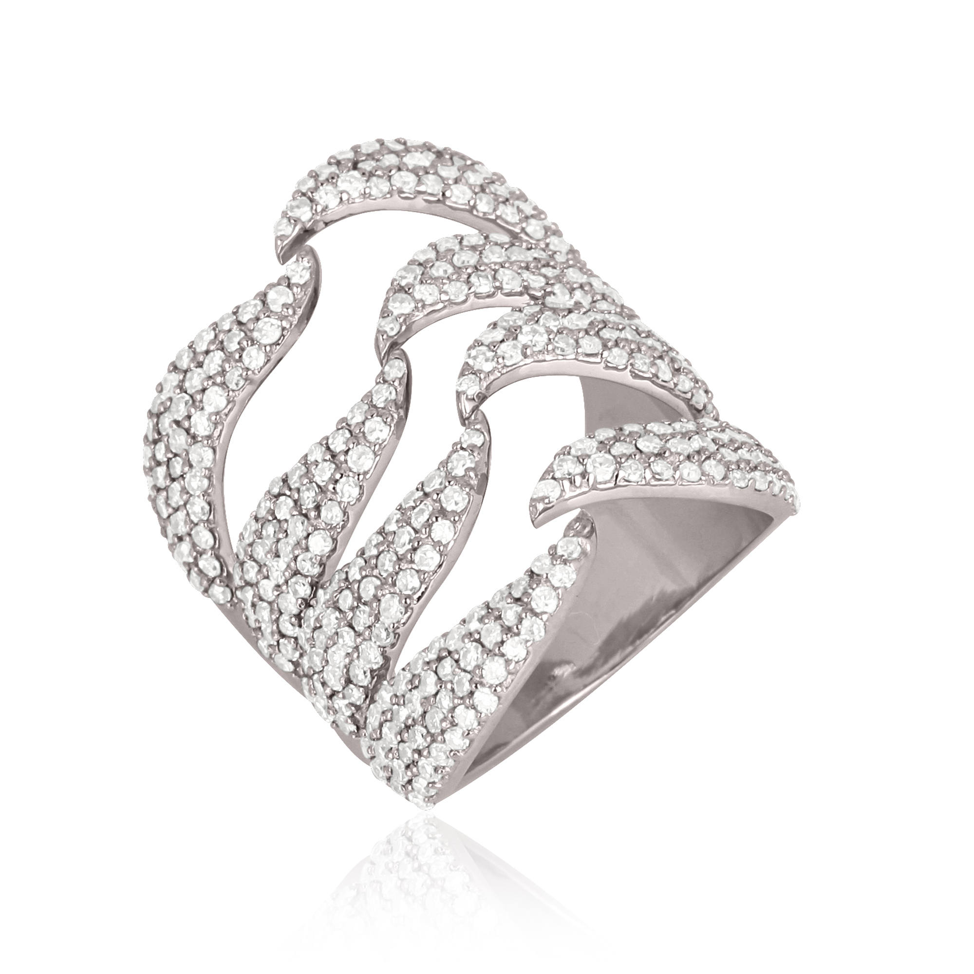 Sterling Silver Gap Diamond Ring