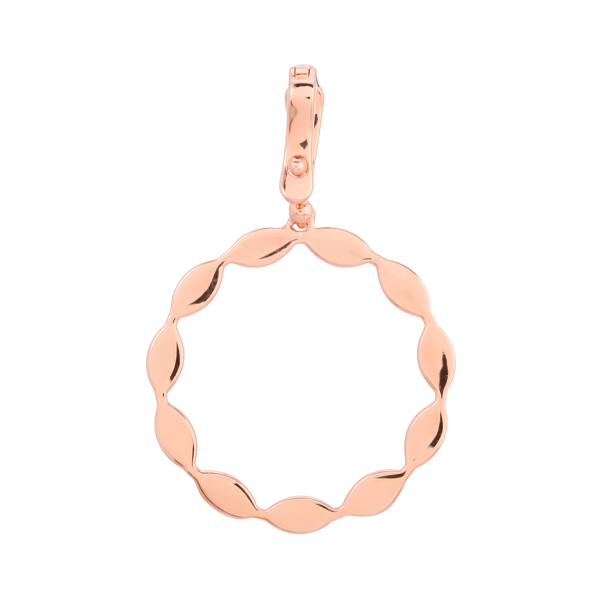 Rose Gold Circle Diamond Pendant with Chain