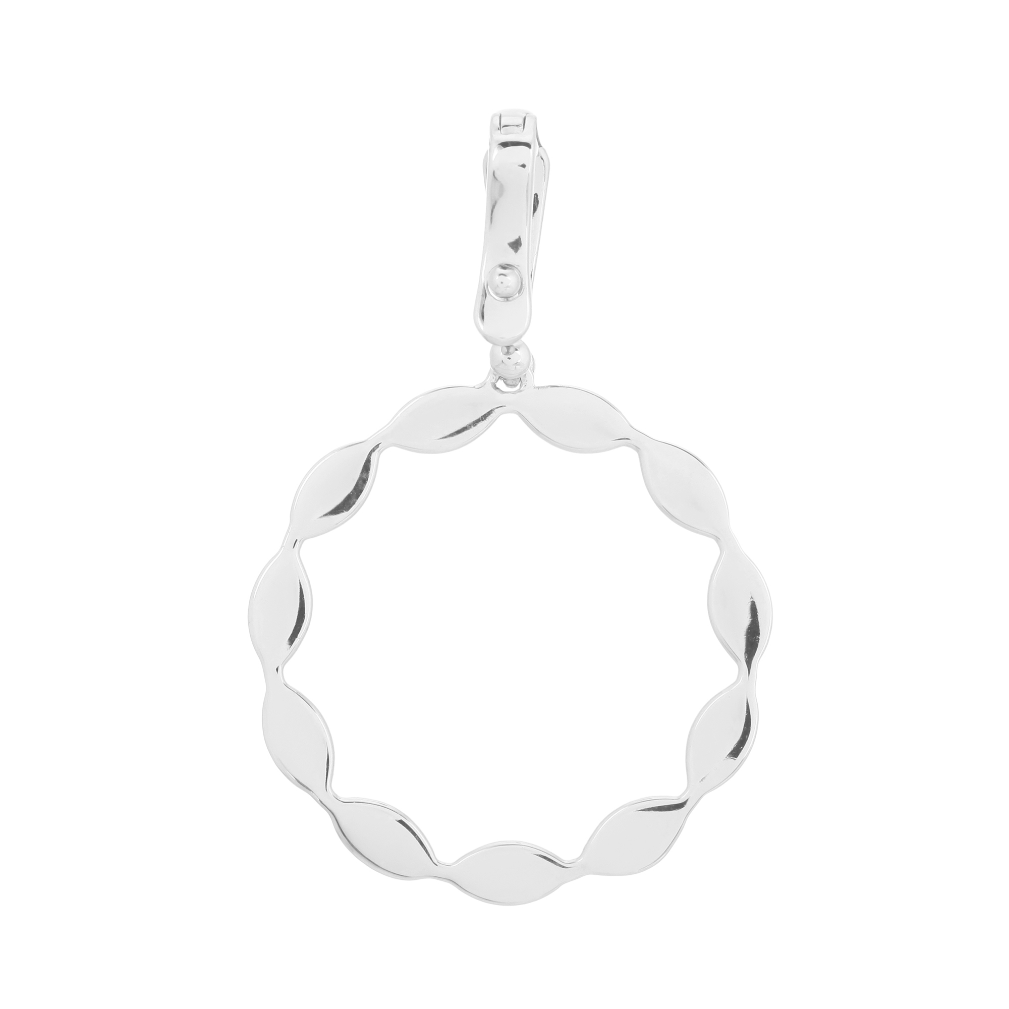 White Gold Circle Diamond Pendant with Chain