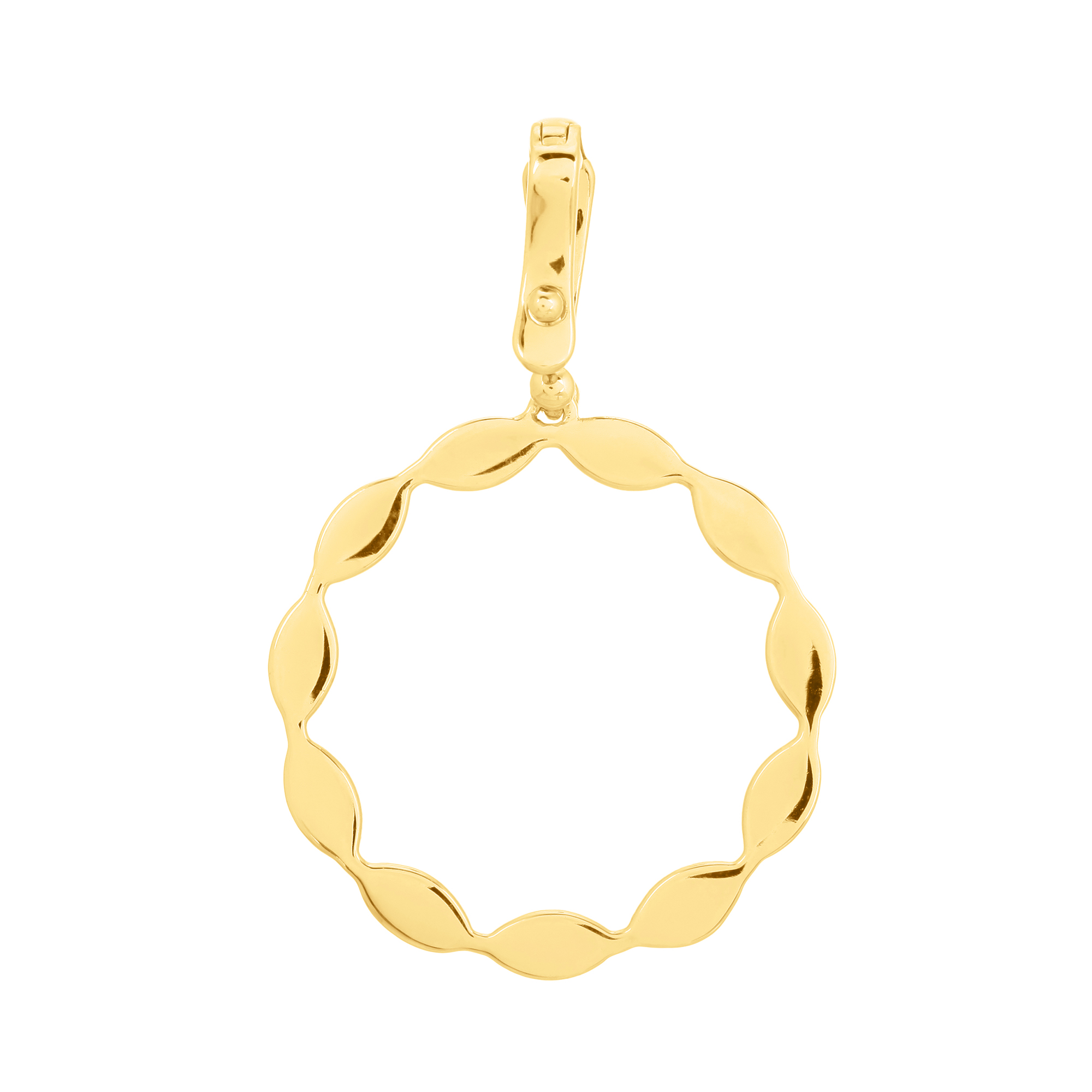 Yellow Gold Circle Diamond Pendant with Chain