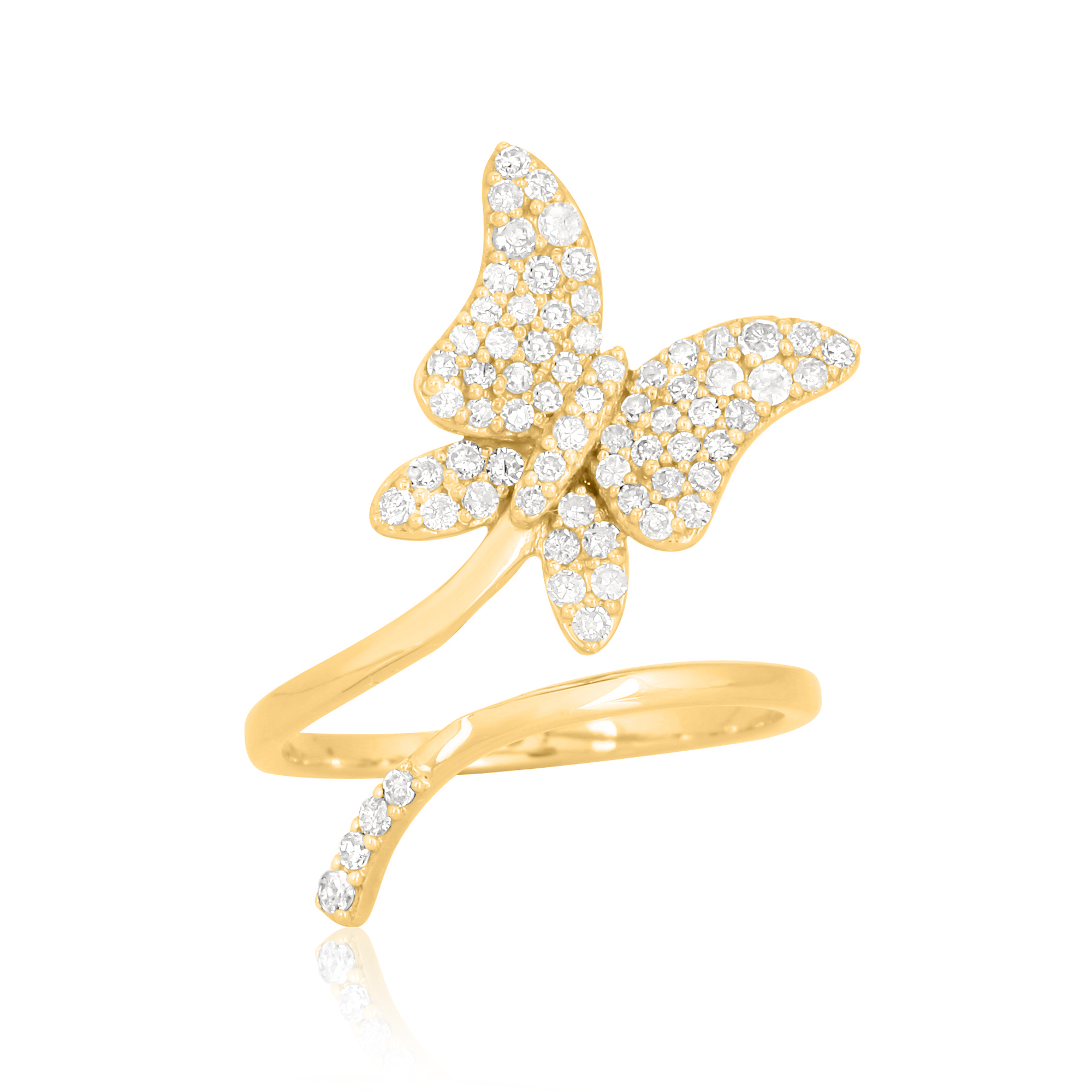 Rose Gold Butterfly Diamond Ring